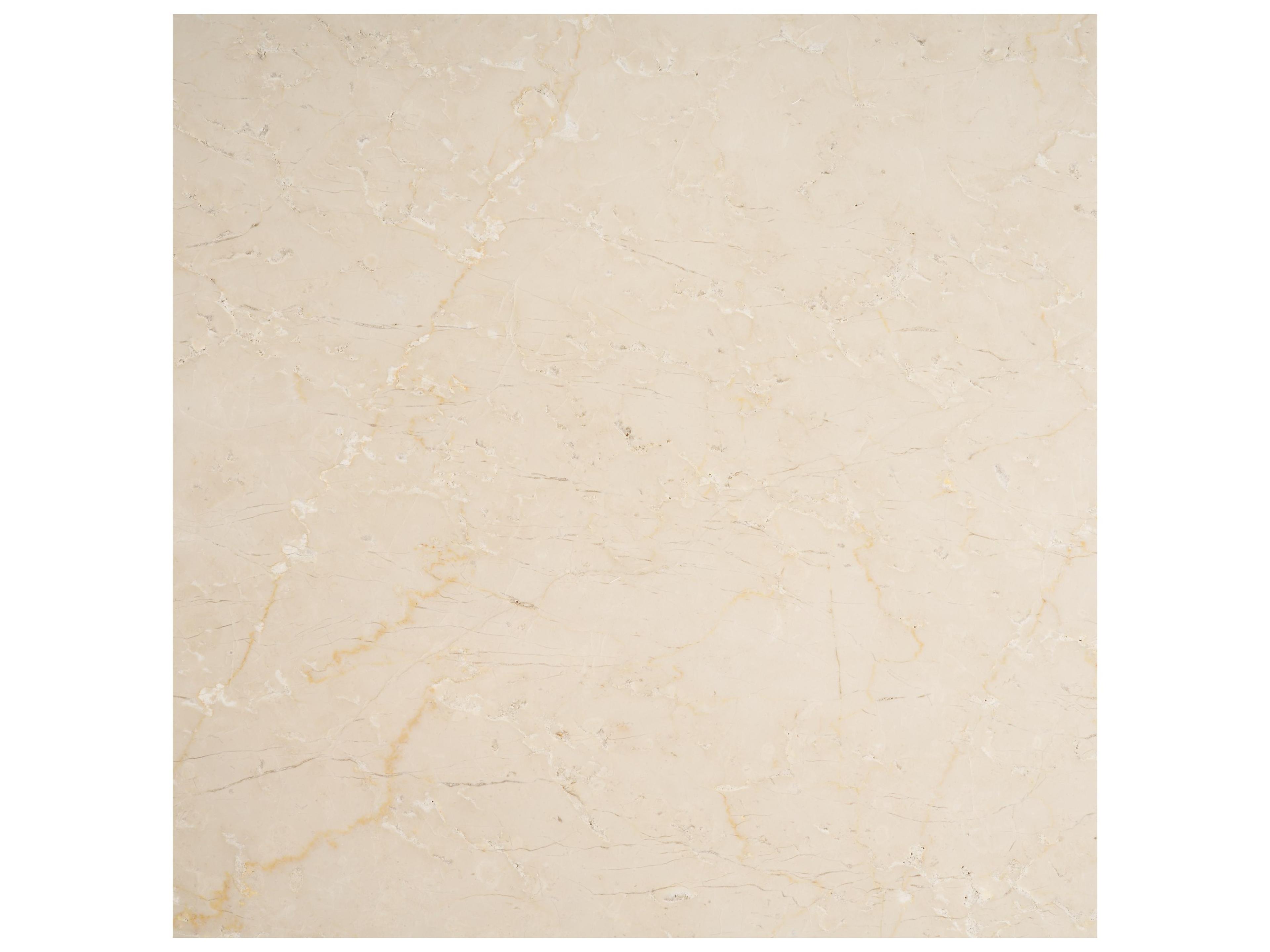 Mercana Marbrello 60" Botticino Marble Top Light Brown Fluted Wood Round Dining Table