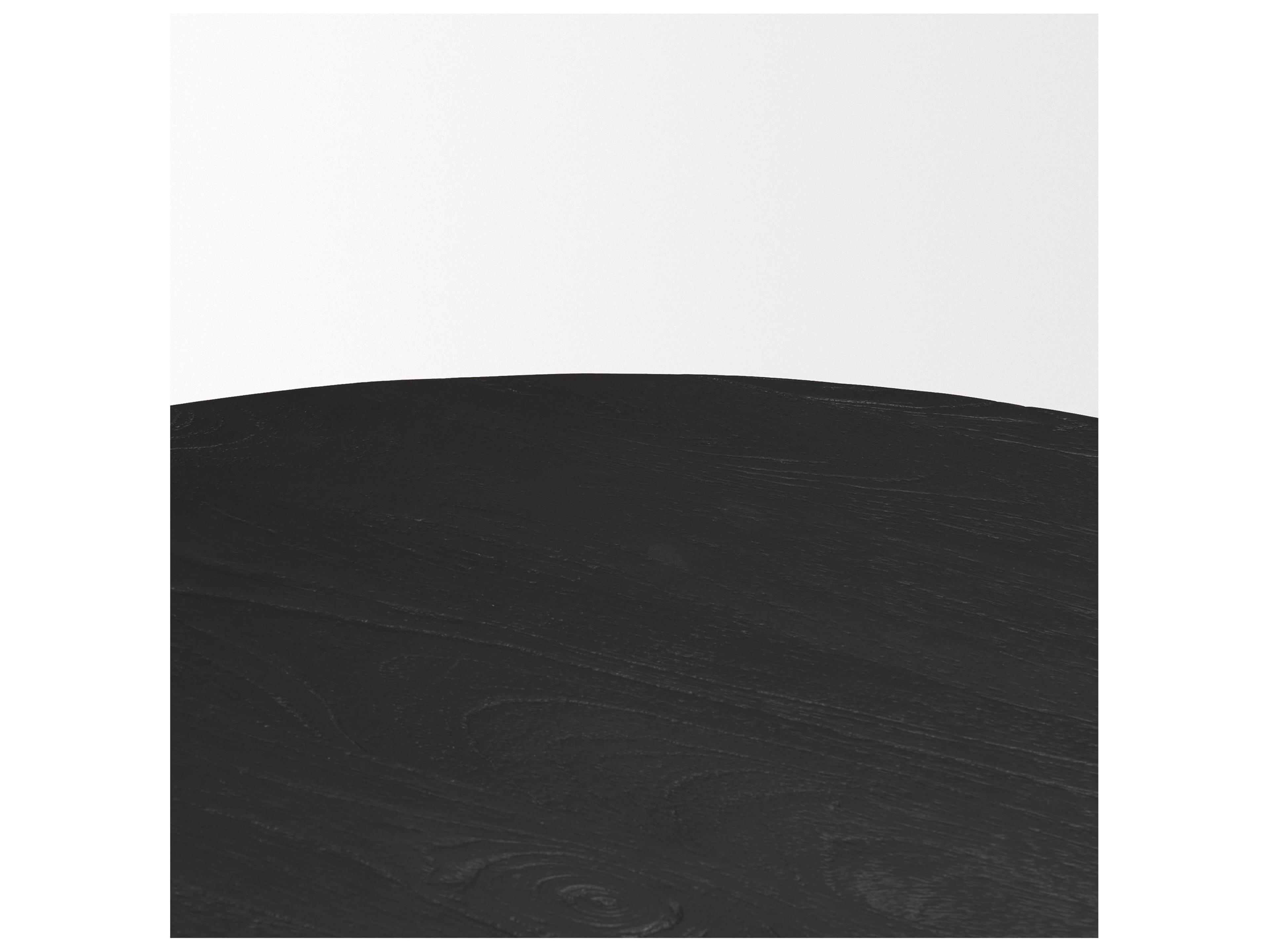 Mercana Atlas 60" Black Wood Stacked Pedestal Base Round Dining Table