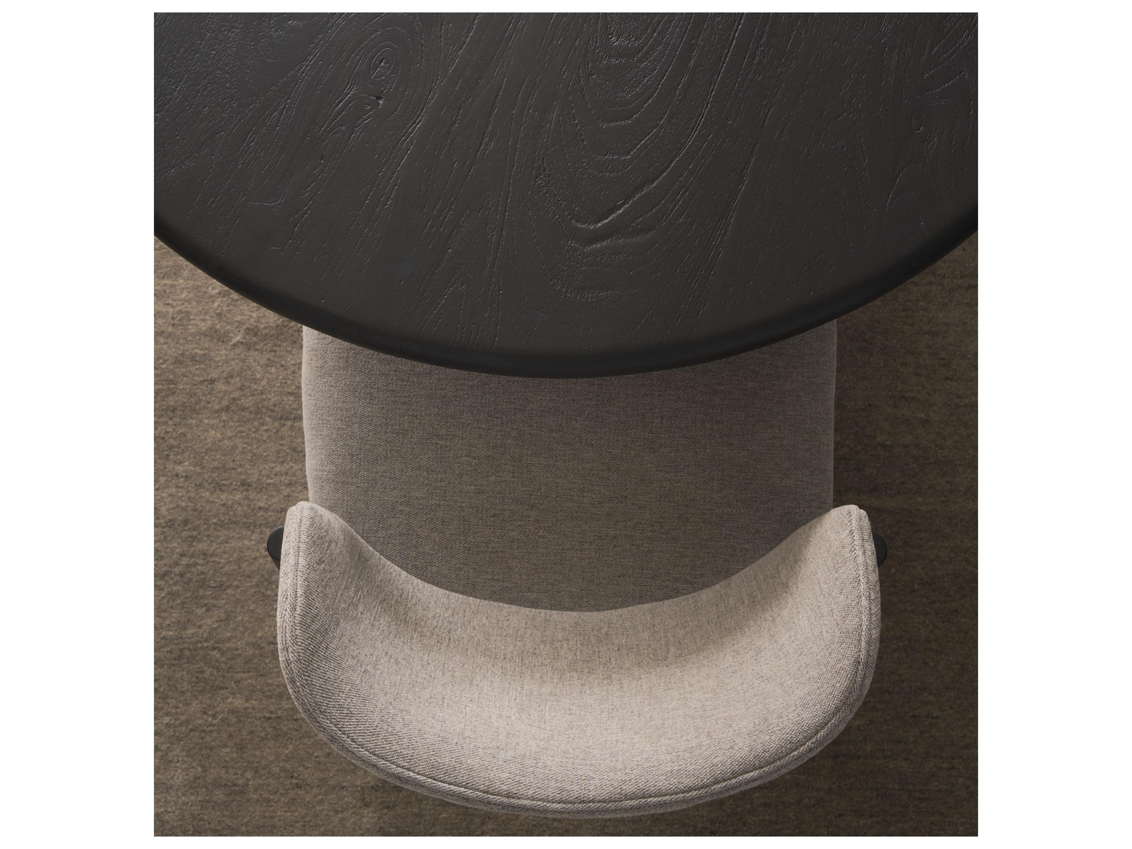 Mercana Atlas 42" Black Wood Stacked Pedestal Base Round Dining Table