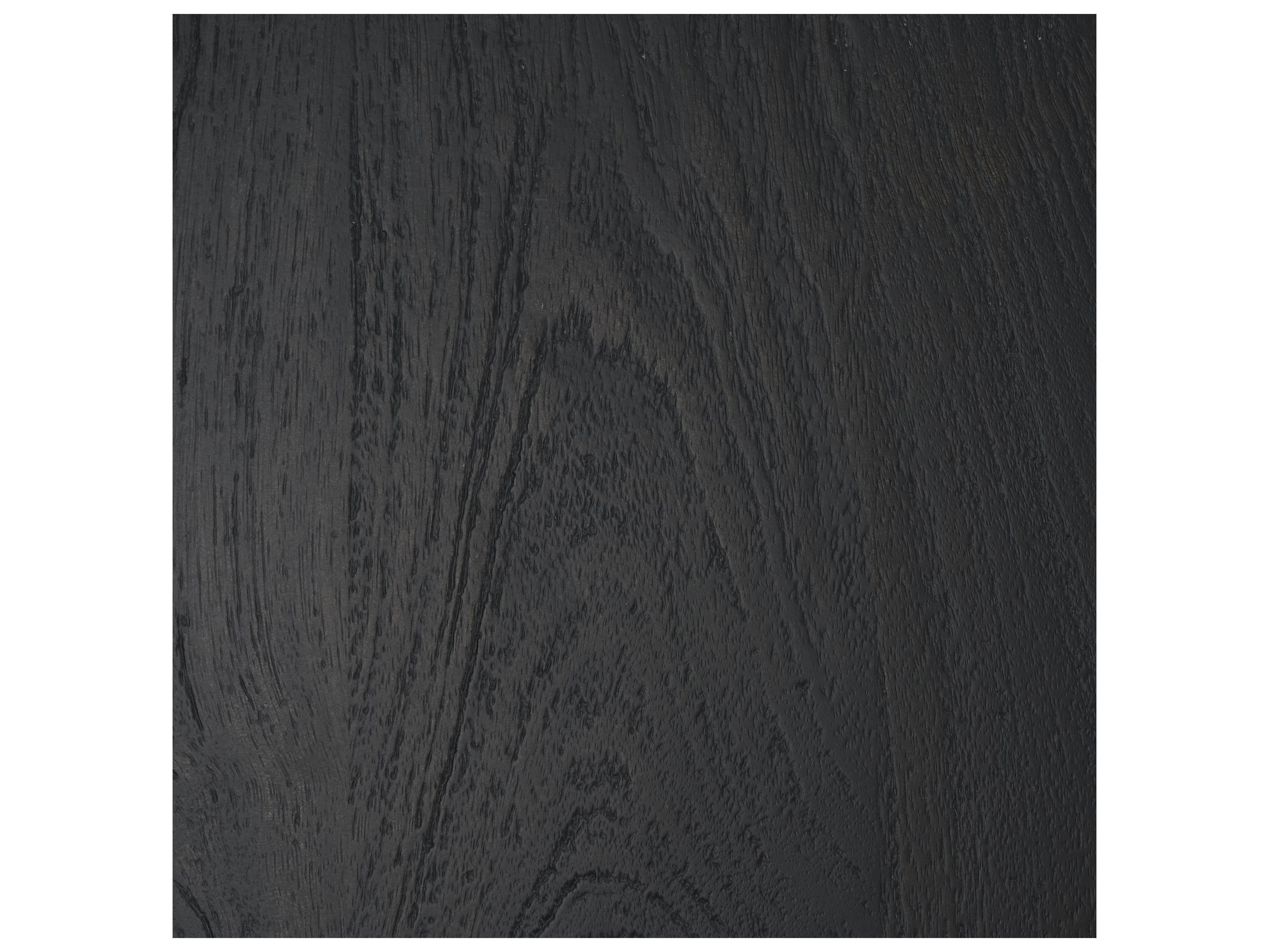 Mercana Atlas 42" Black Wood Stacked Pedestal Base Round Dining Table