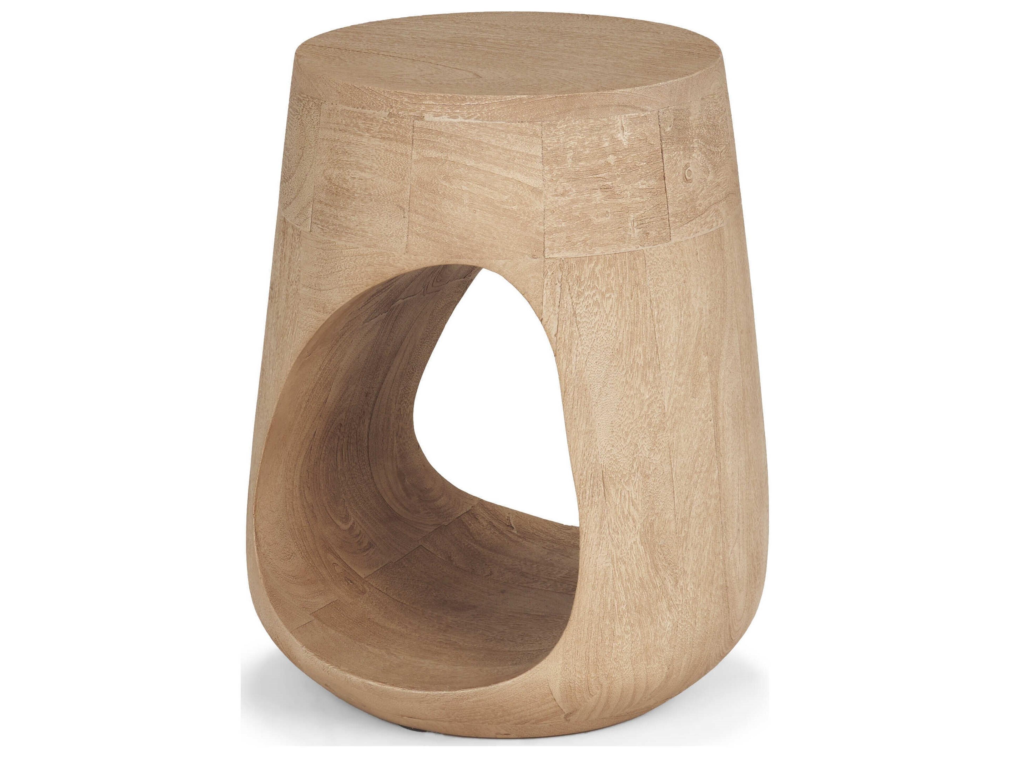 Cove Light Brown Sculptural Open Side Table