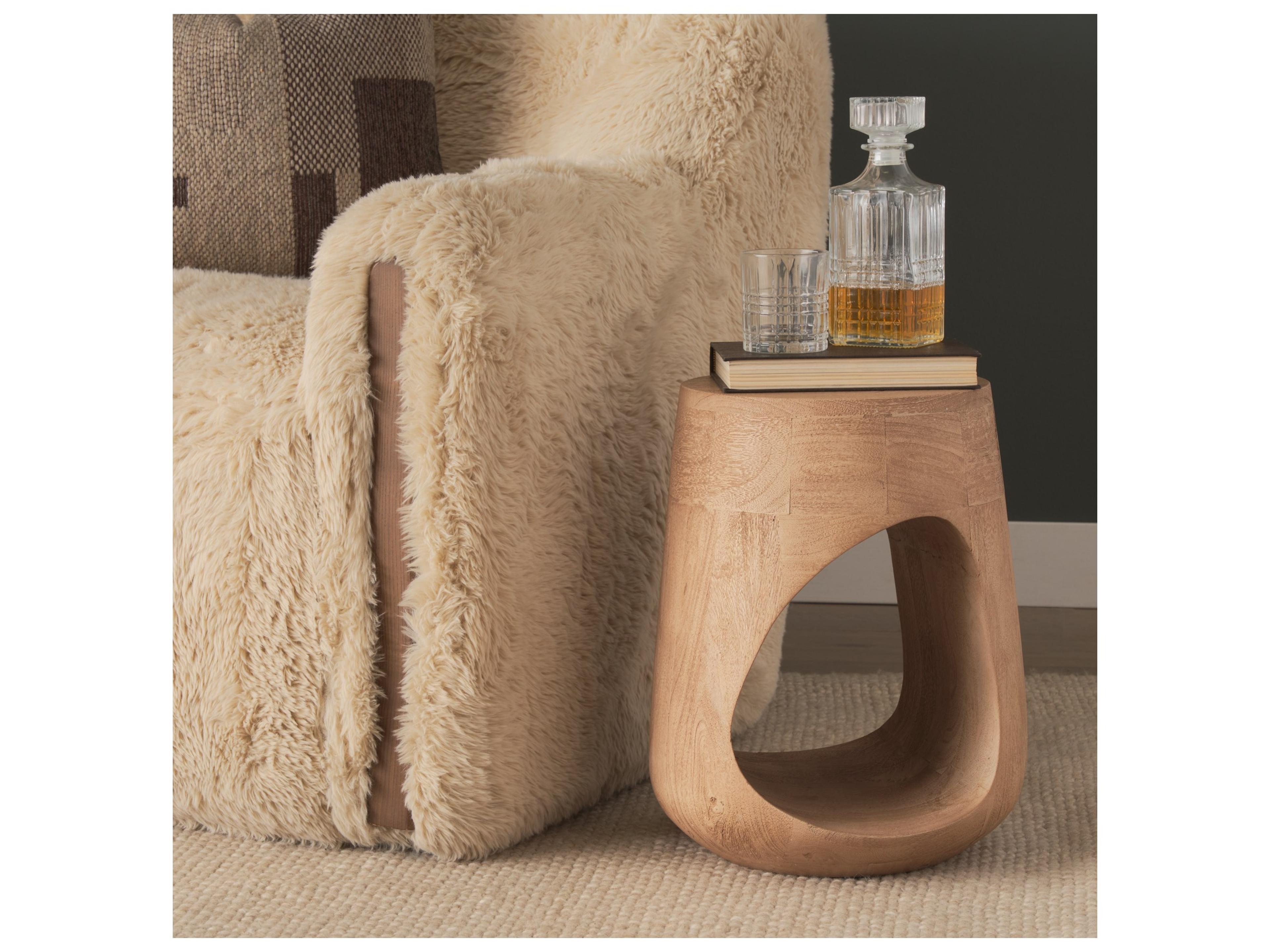 Mercana Cove Light Brown Sculptural Open Side Table