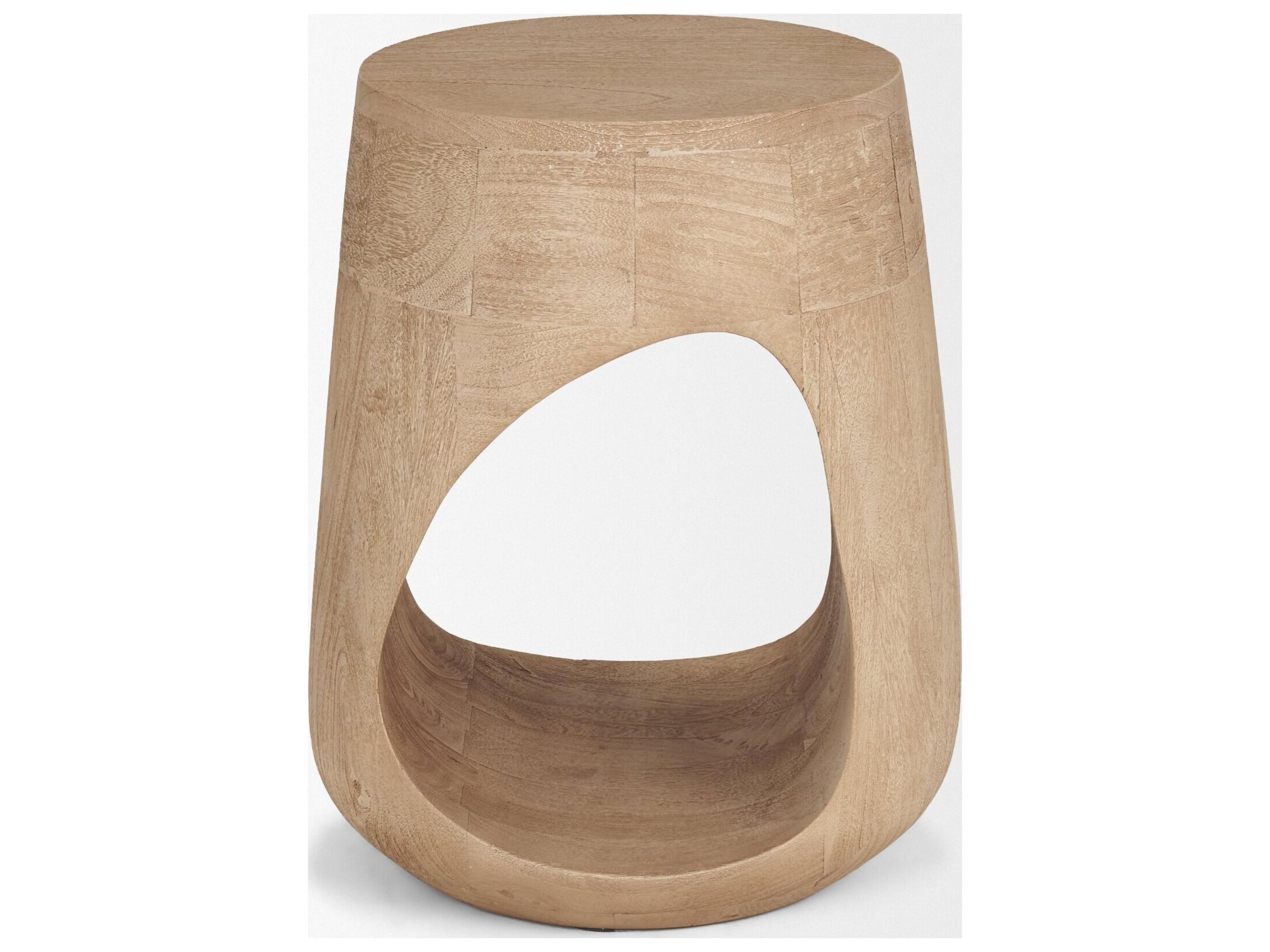 Mercana Cove Light Brown Sculptural Open Side Table