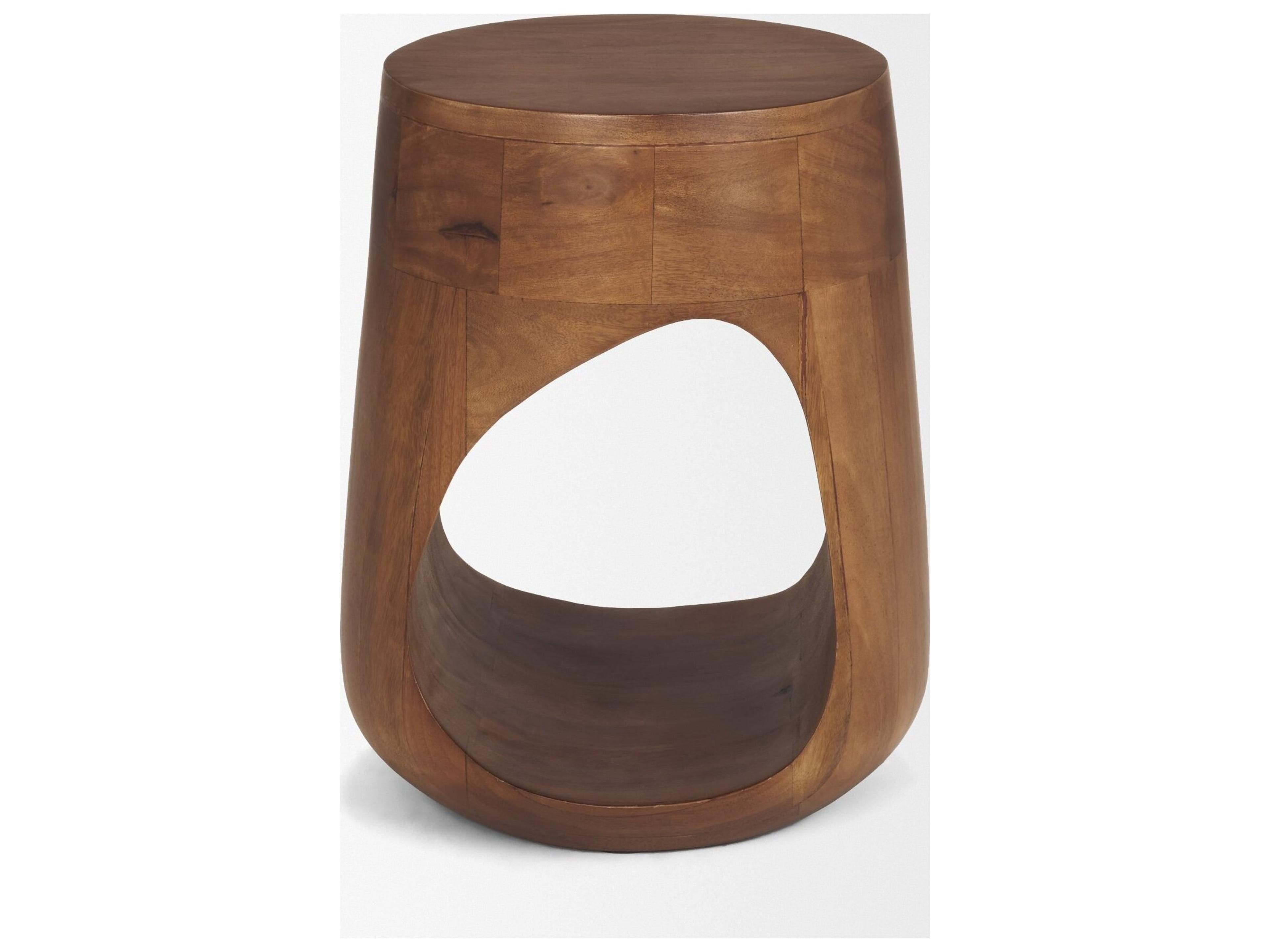 Mercana Cove Mid-Brown Sculptural Open Side Table