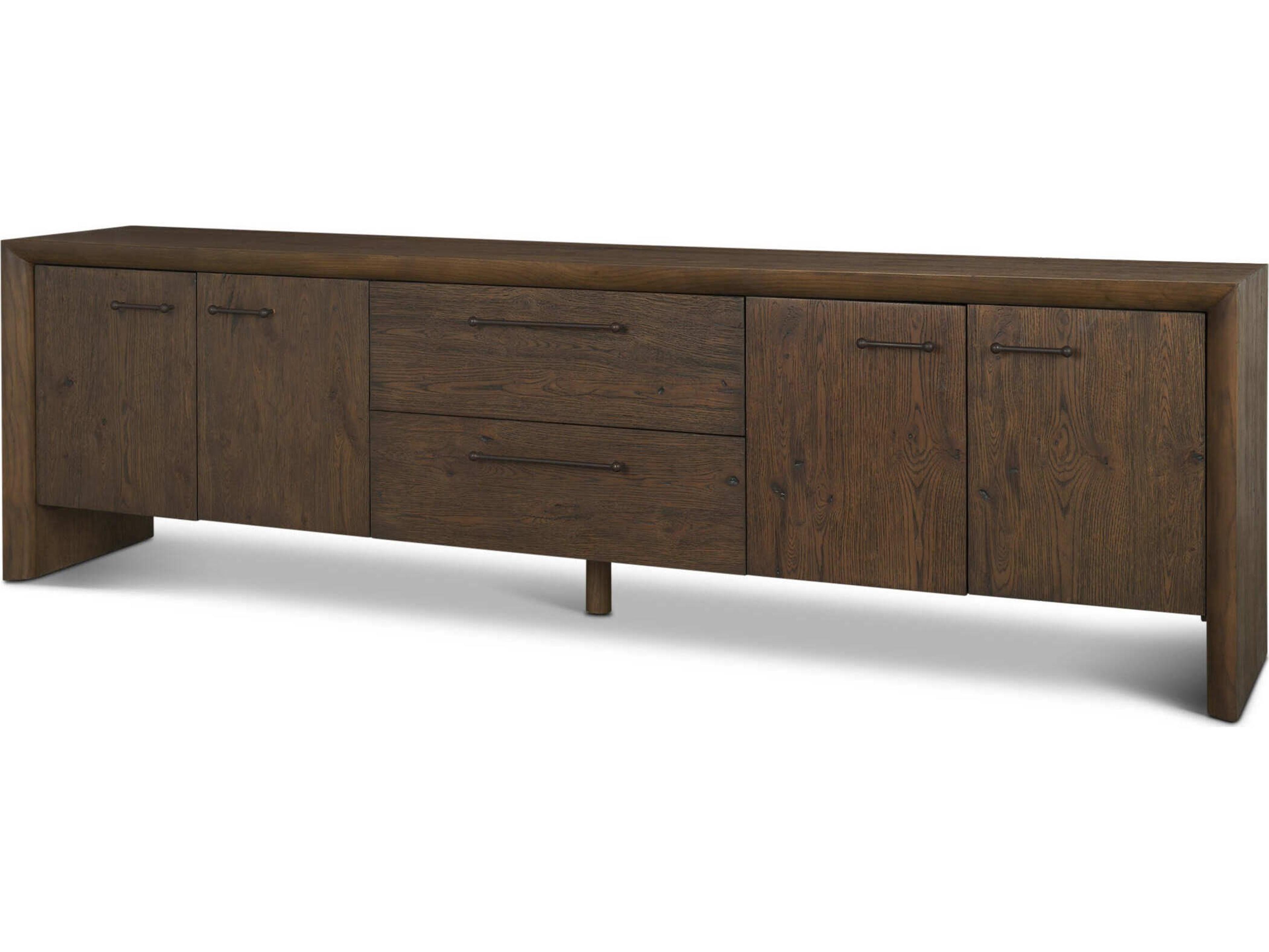 Belford 94" Dark Brown Oak Wood Media Console