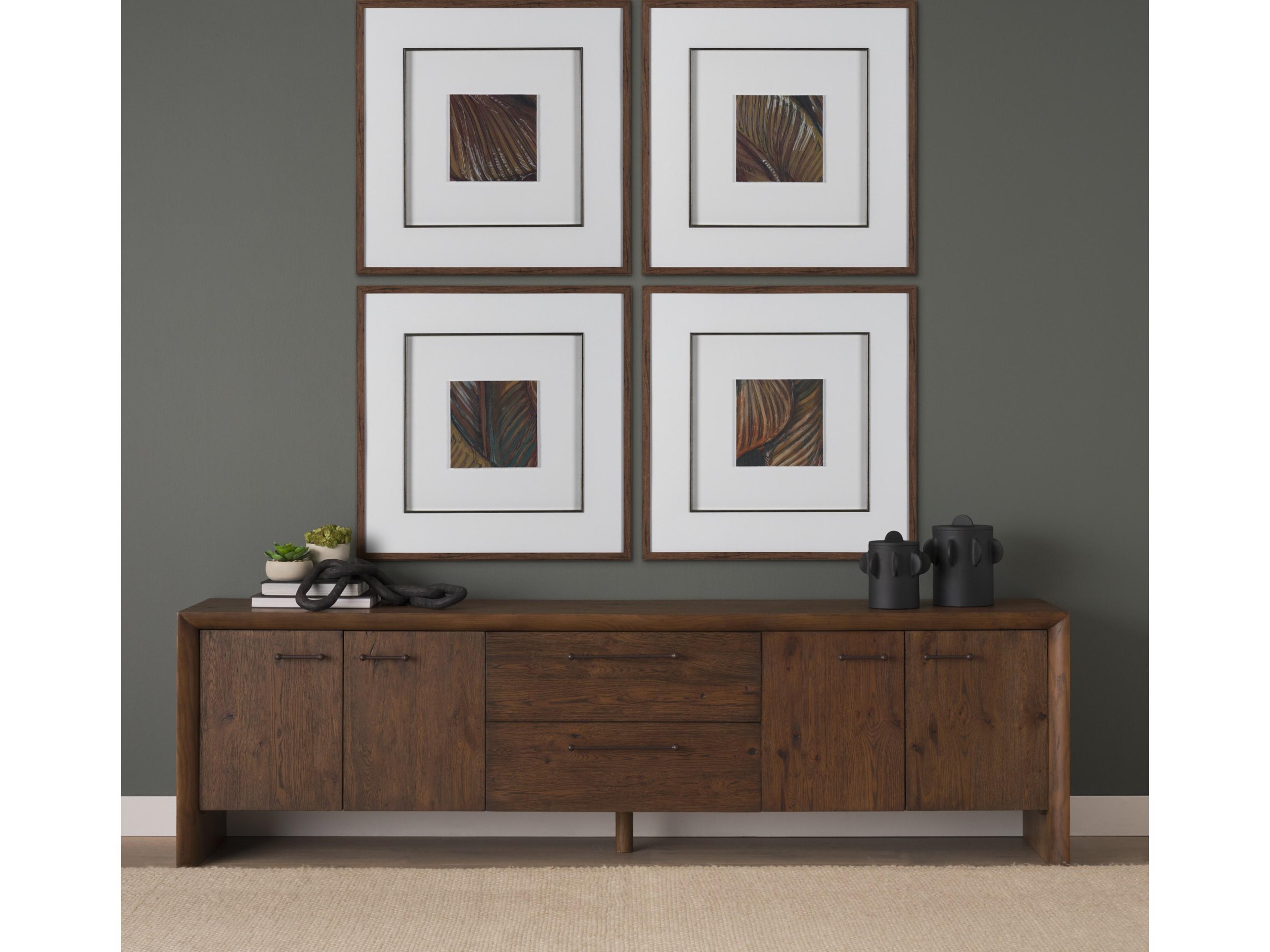 Mercana Belford 94" Dark Brown Oak Wood Media Console