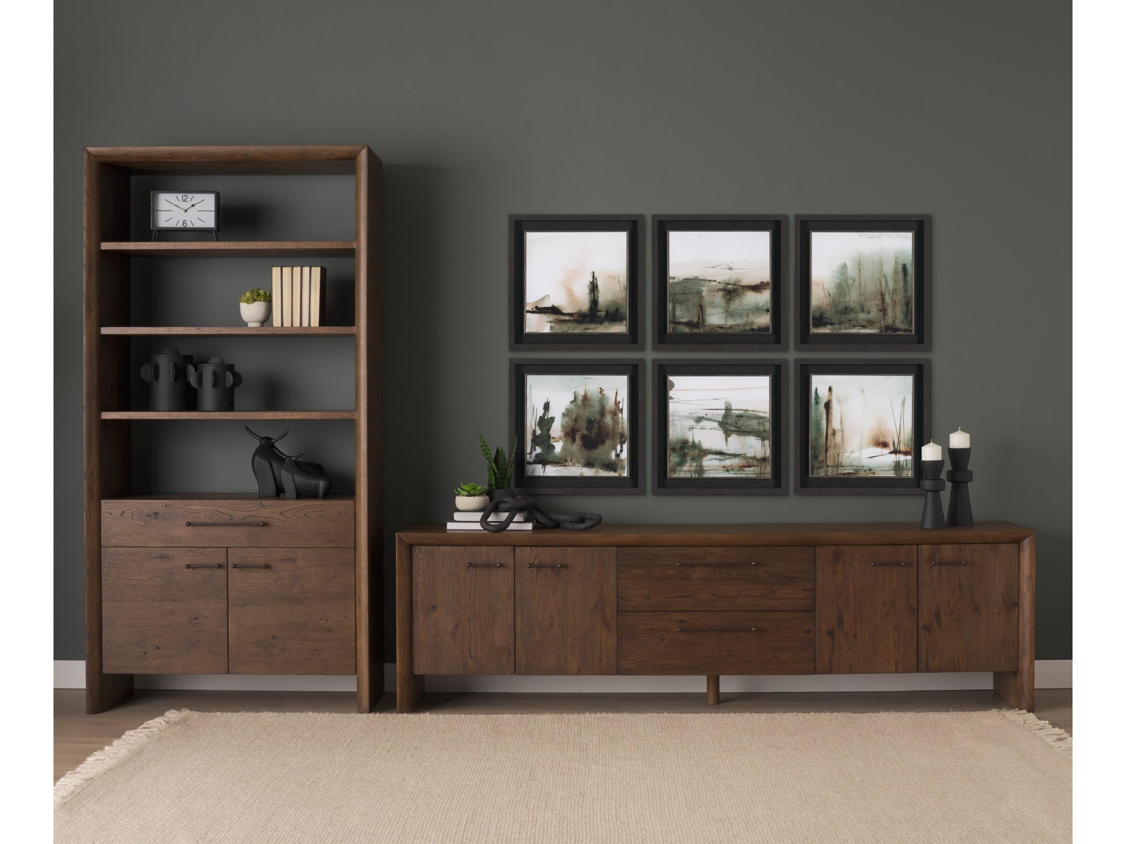 Mercana Belford 94" Dark Brown Oak Wood Media Console