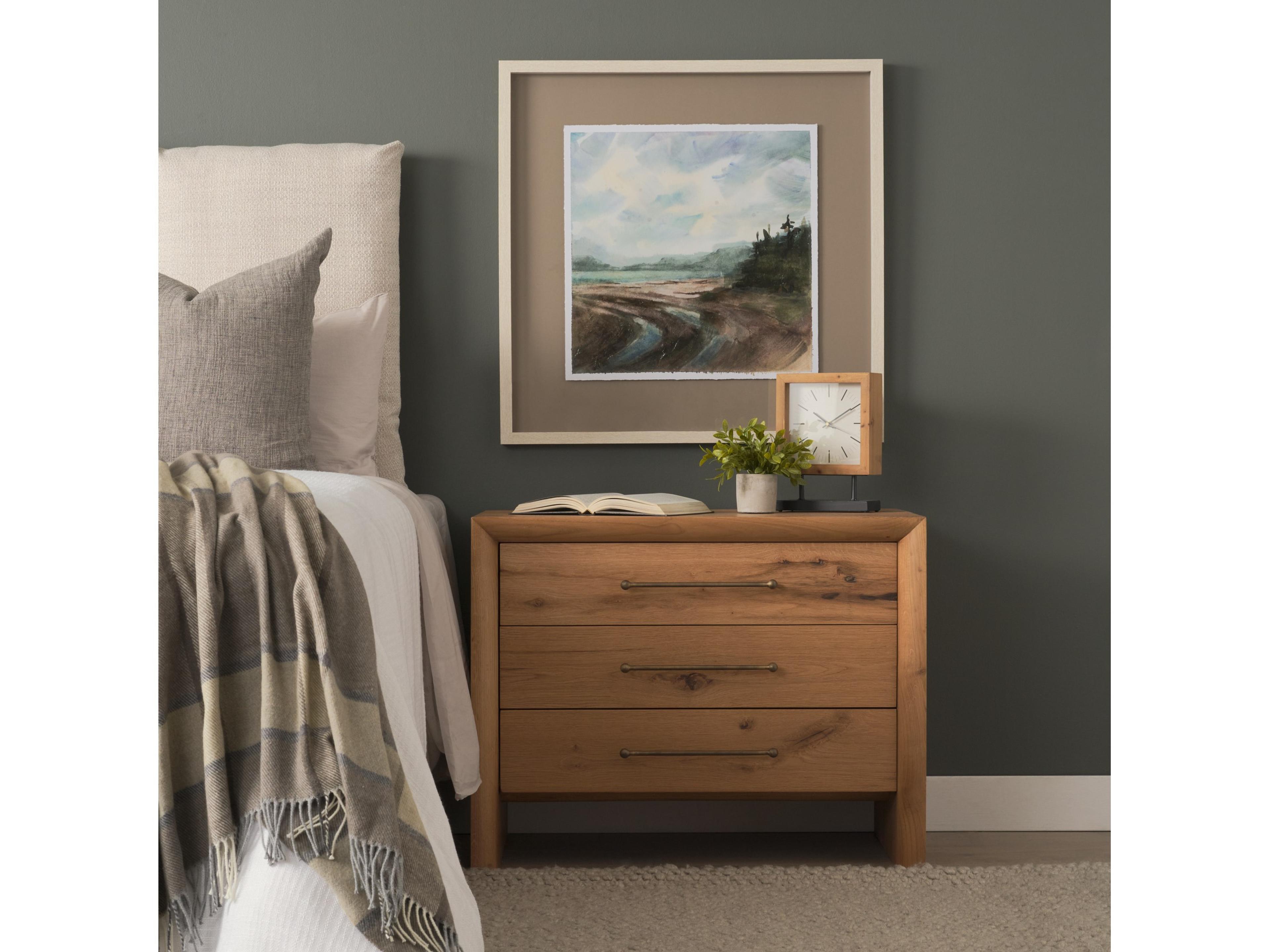 Mercana Belford 3-Drawer Light Brown Oak Wood Closed Nightstand