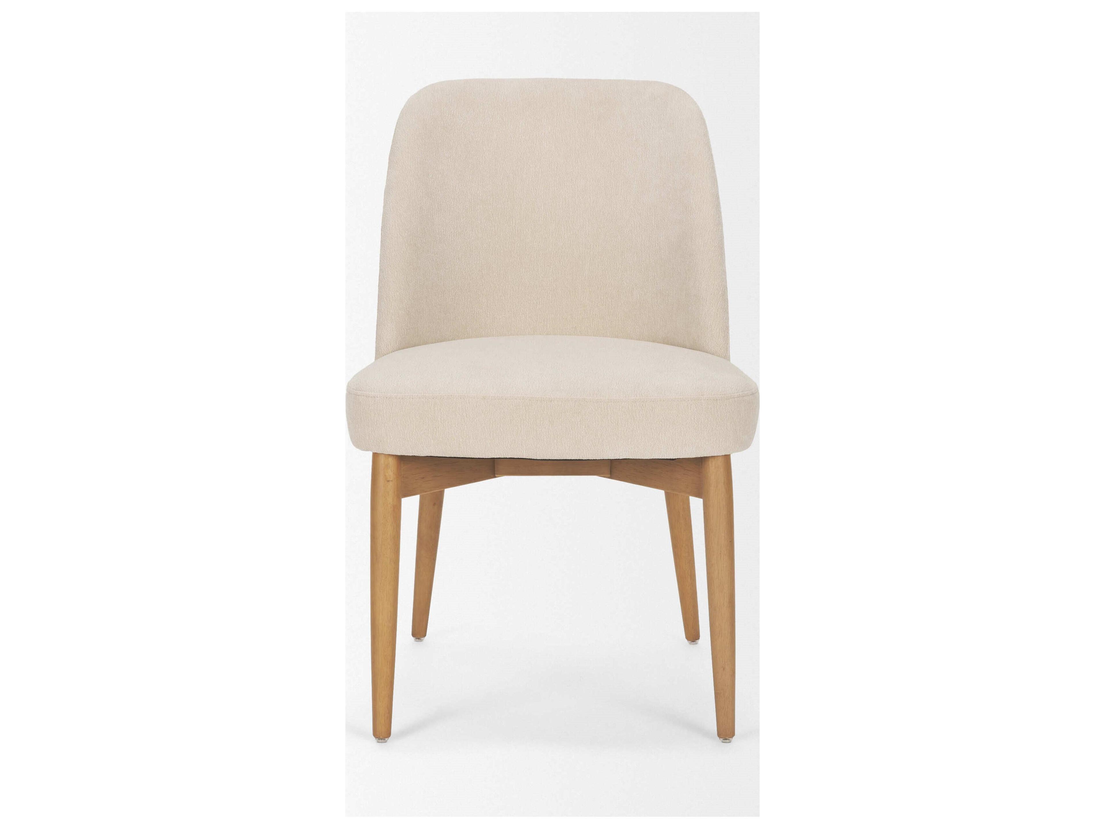 Mercana Abbie Curved Back Oatmeal Fabric Dining Side Chair