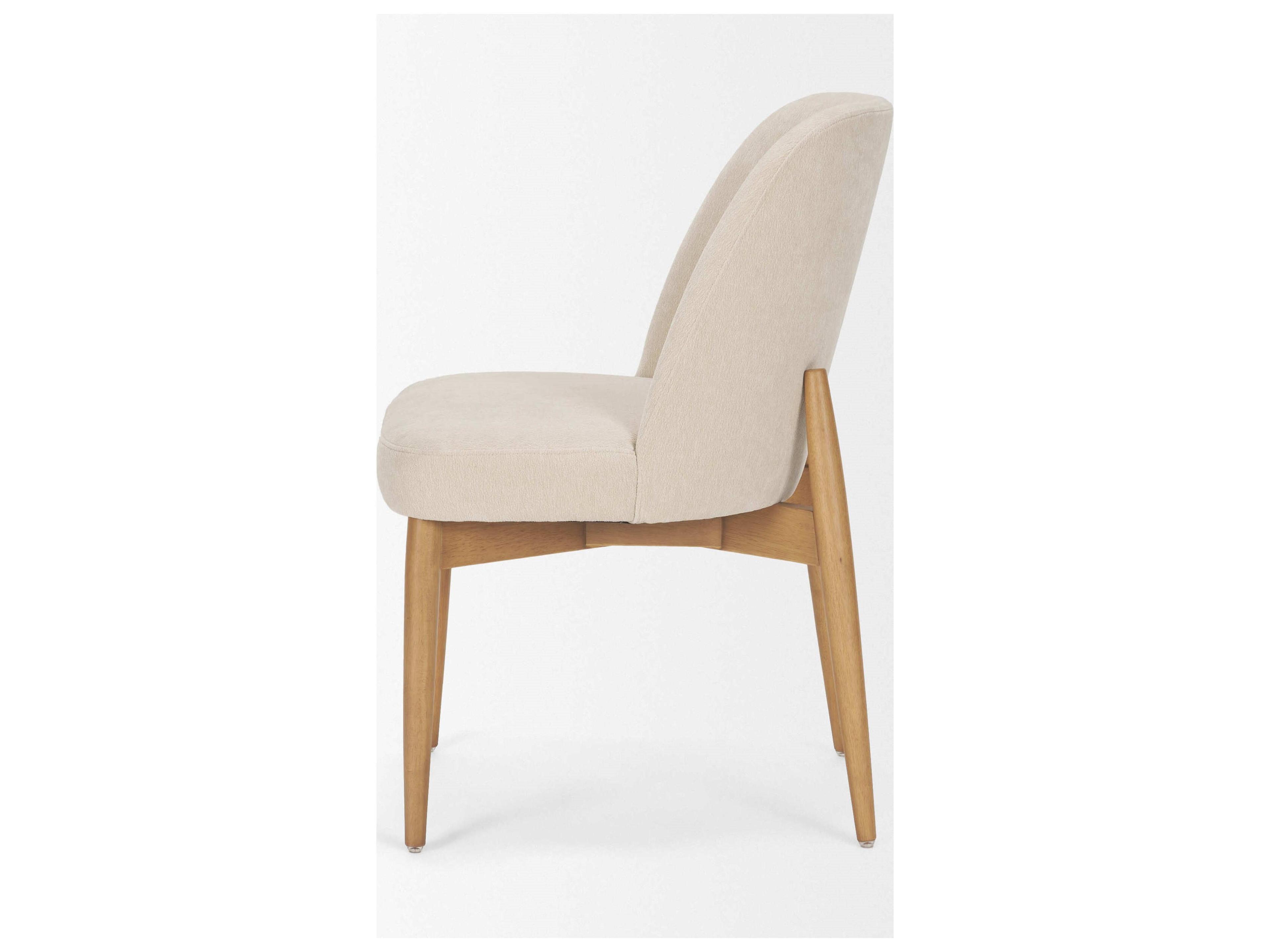 Mercana Abbie Curved Back Oatmeal Fabric Dining Side Chair