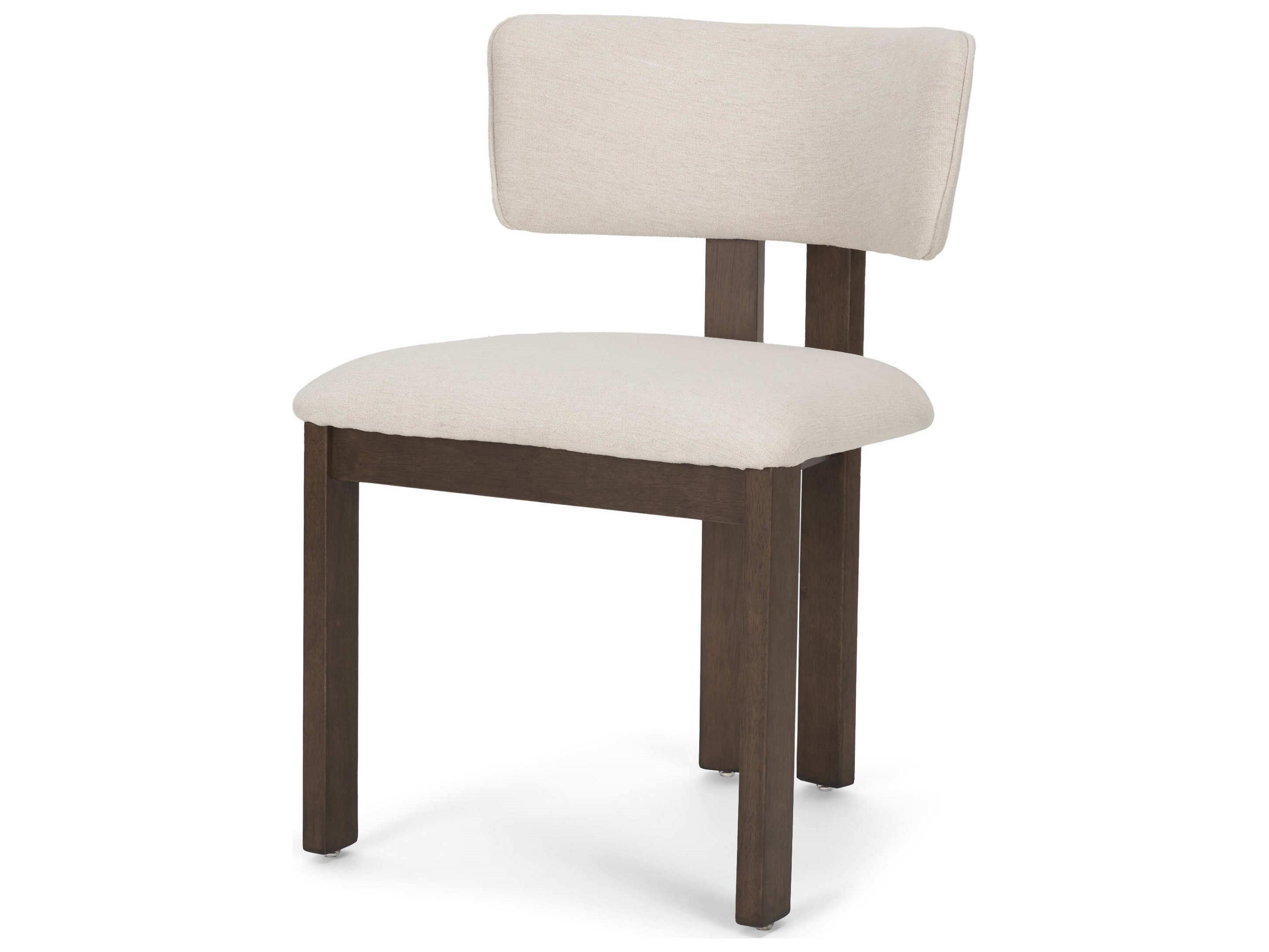 Soho Curved Open Back Cream Chenille Tripod Frame Dining Chair