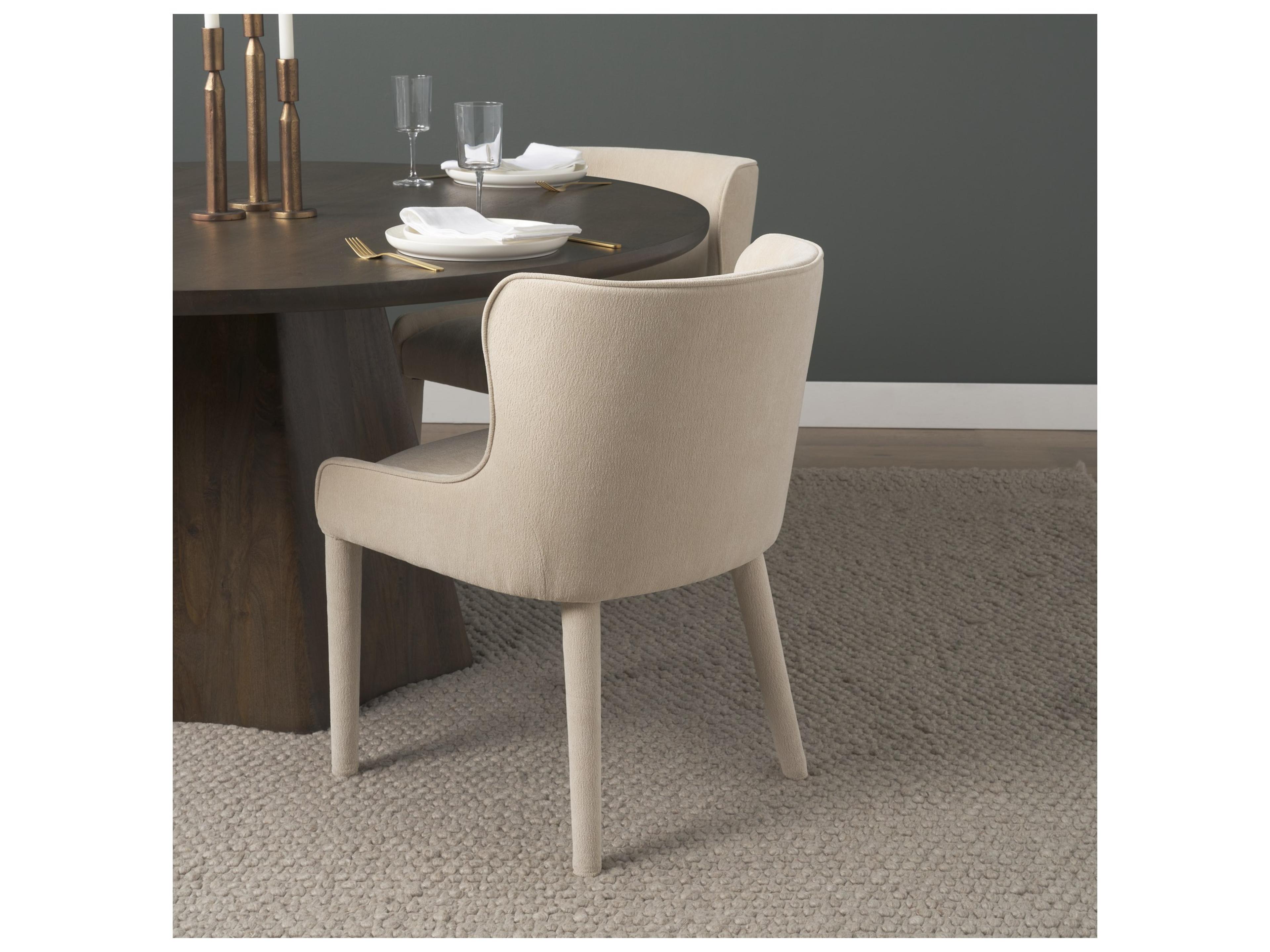 Mercana Nolan Slope Cream Chenille Dining Chair
