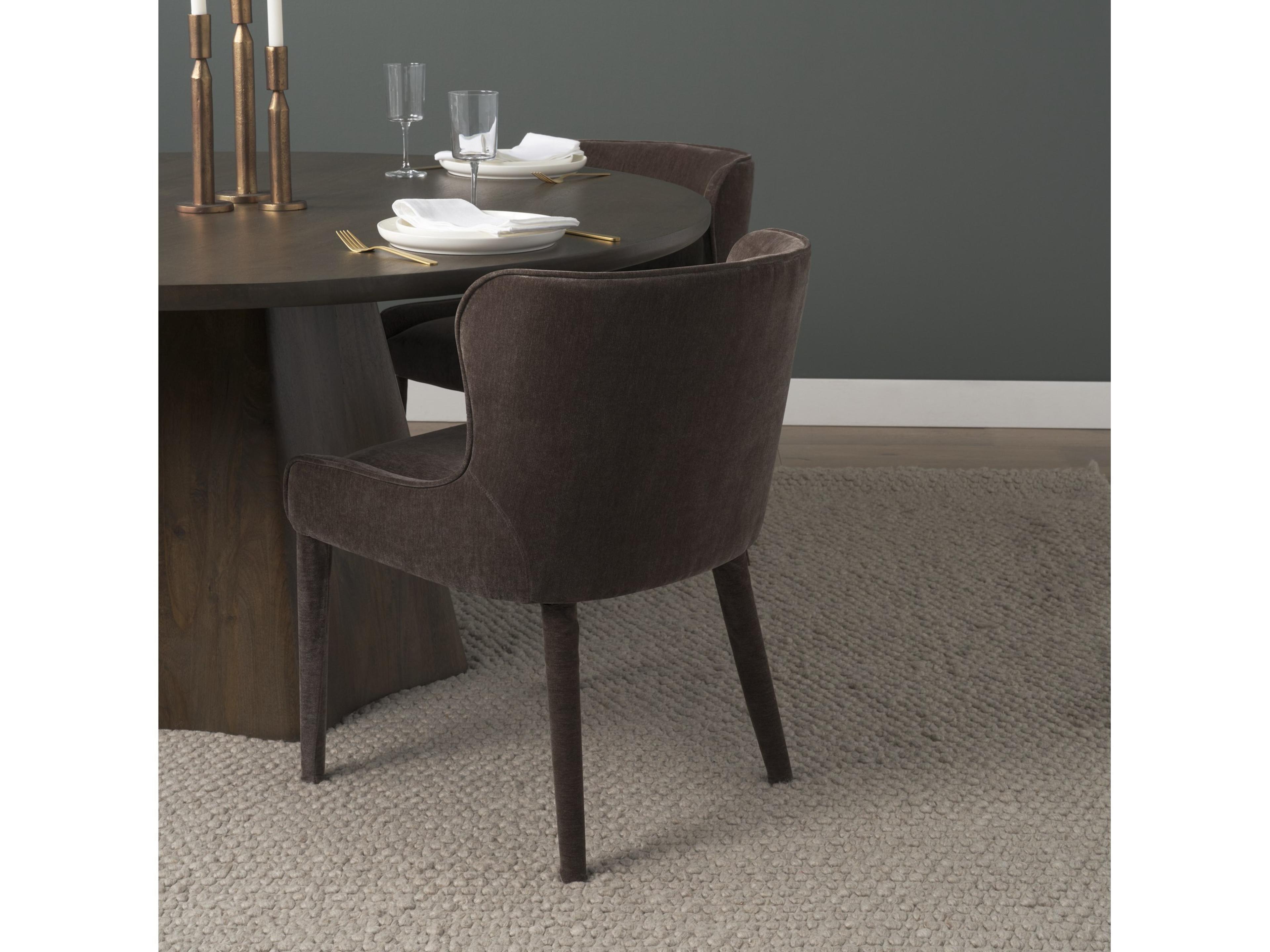 Mercana Nolan Slope Charcoal Chenille Dining Chair