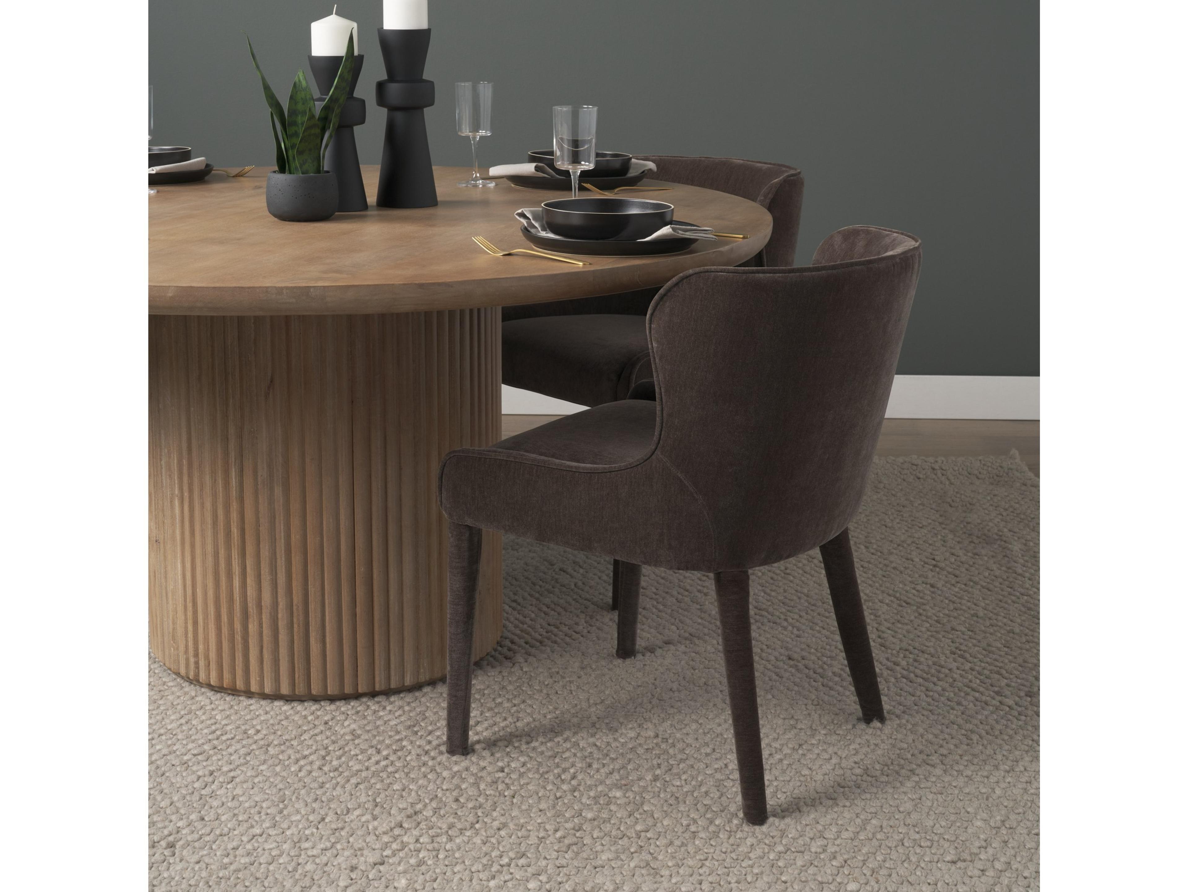 Mercana Nolan Slope Charcoal Chenille Dining Chair
