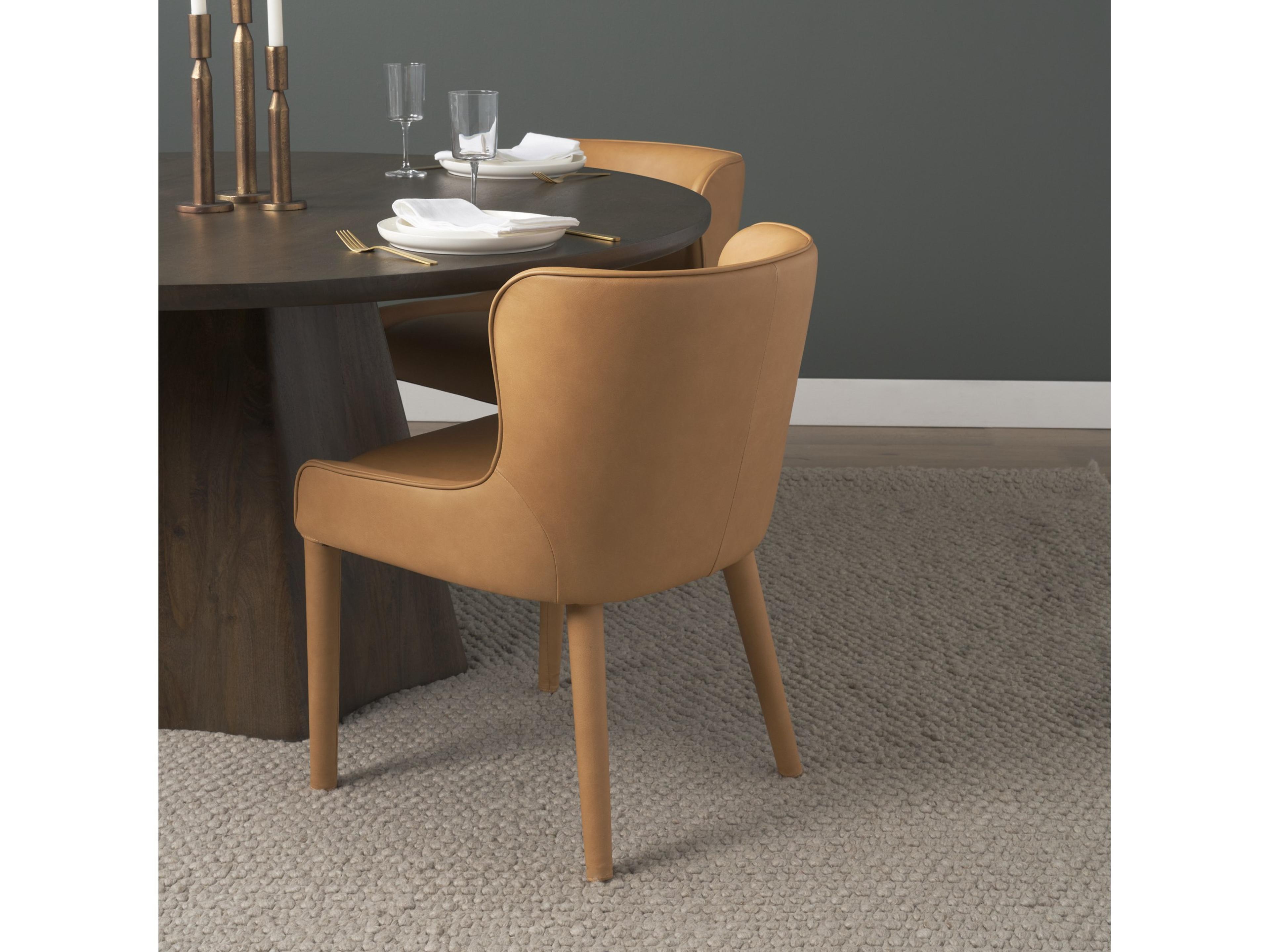 Mercana Nolan Slope Tan Leather Dining Chair