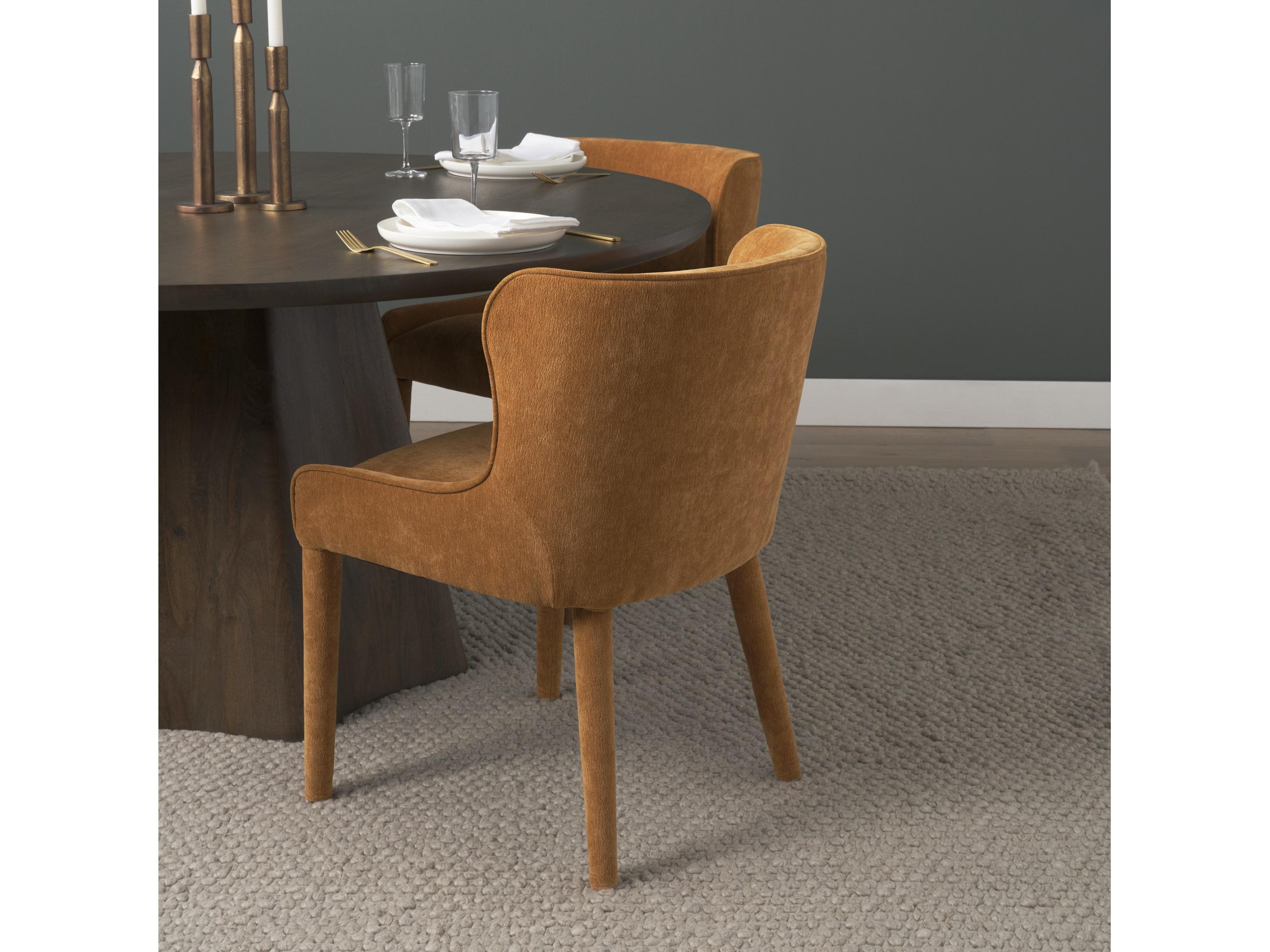 Mercana Nolan Slope Rust Chenille Dining Chair