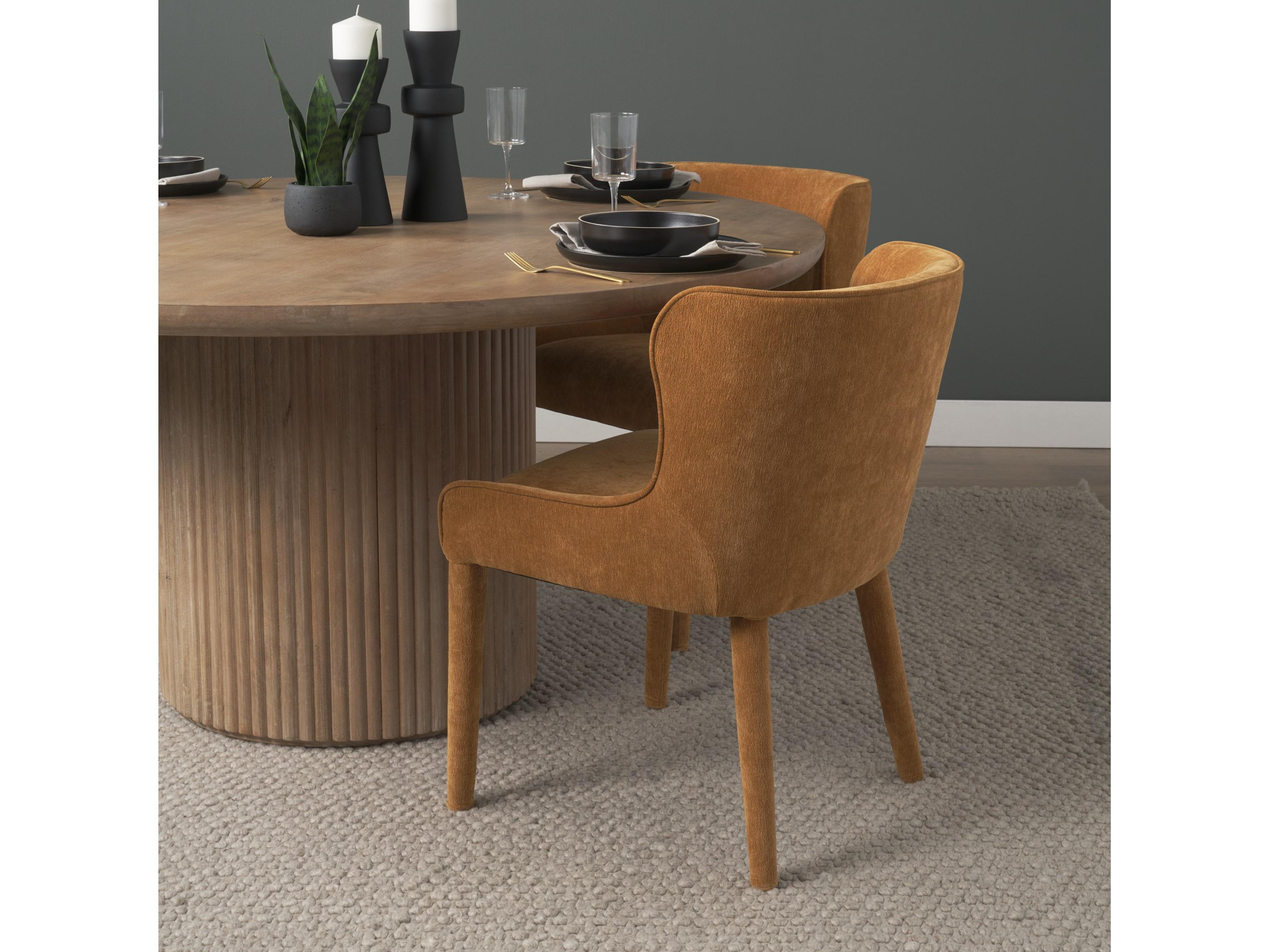 Mercana Nolan Slope Rust Chenille Dining Chair
