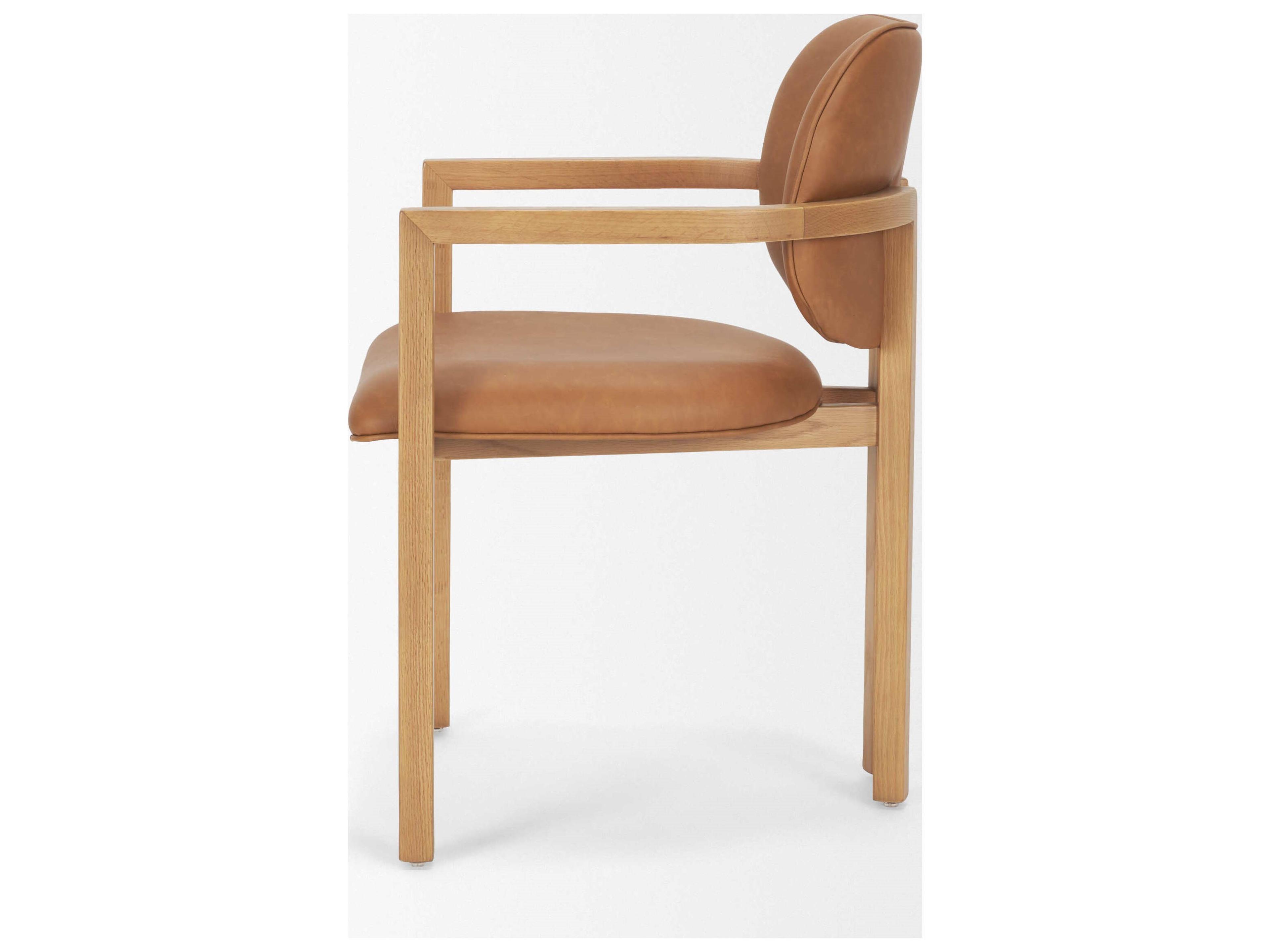 Mercana Carlisle Curved Back Tan Leather Tripod Frame Dining Armchair