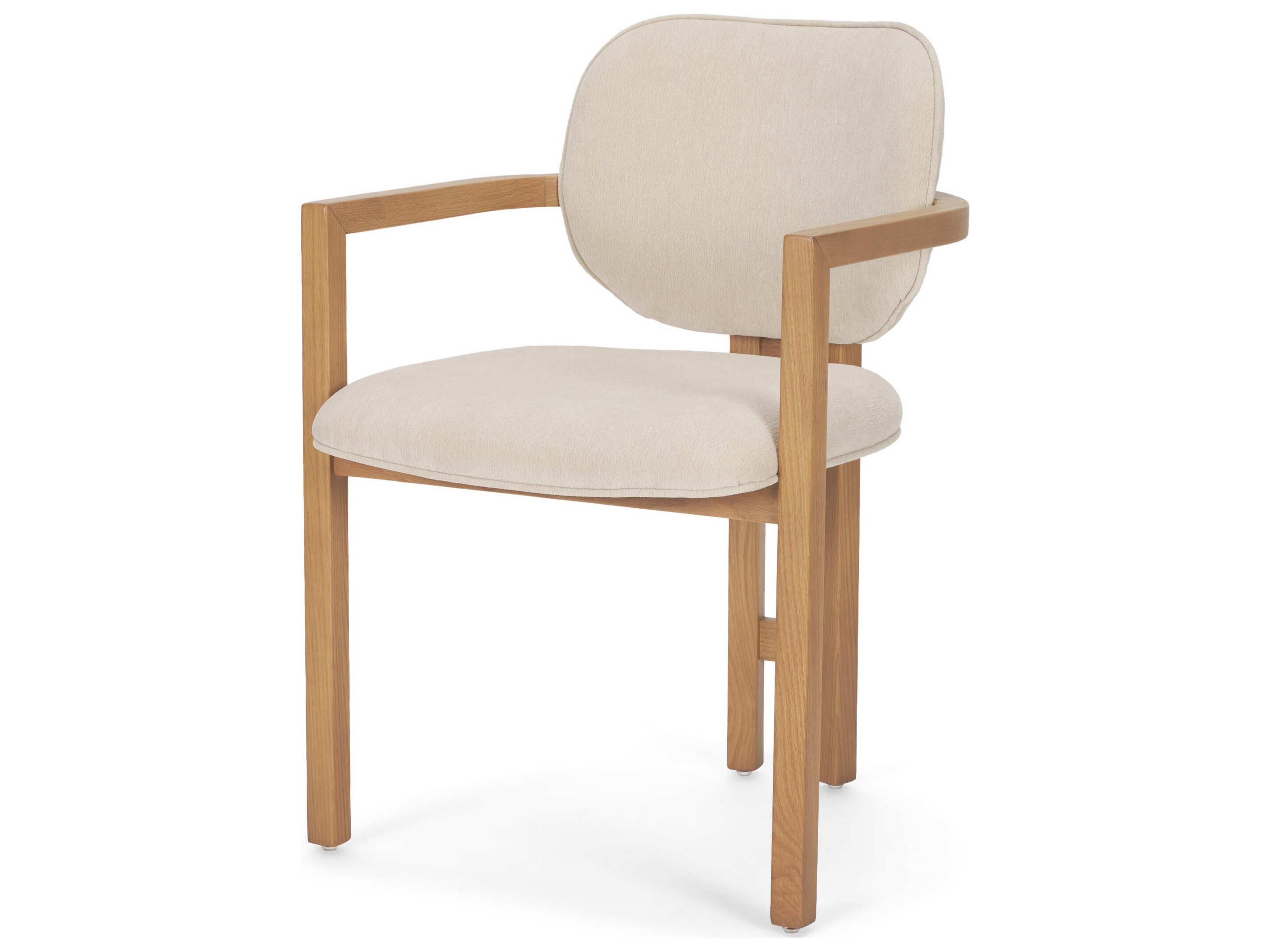 Carlisle Curved Back Cream Chenille Tripod Frame Dining Armchair