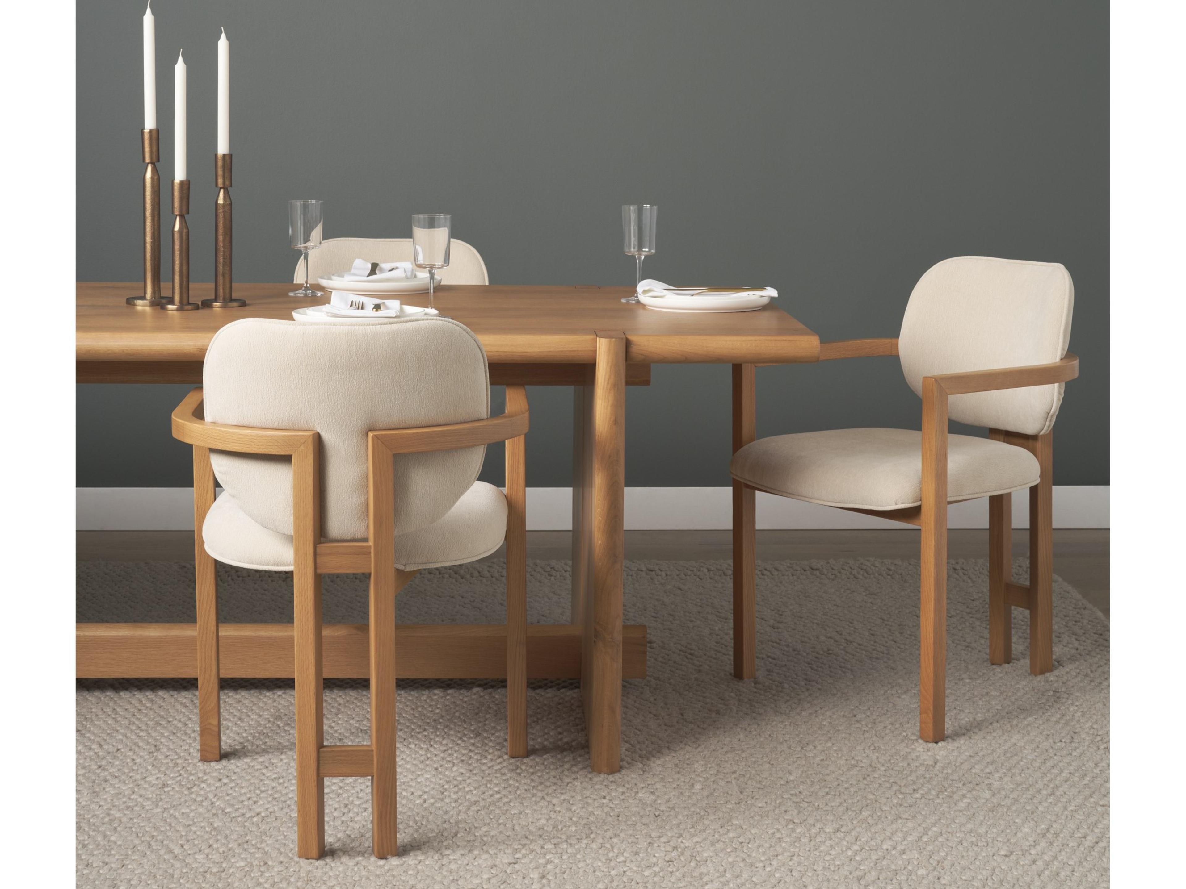 Mercana Carlisle Curved Back Cream Chenille Tripod Frame Dining Armchair