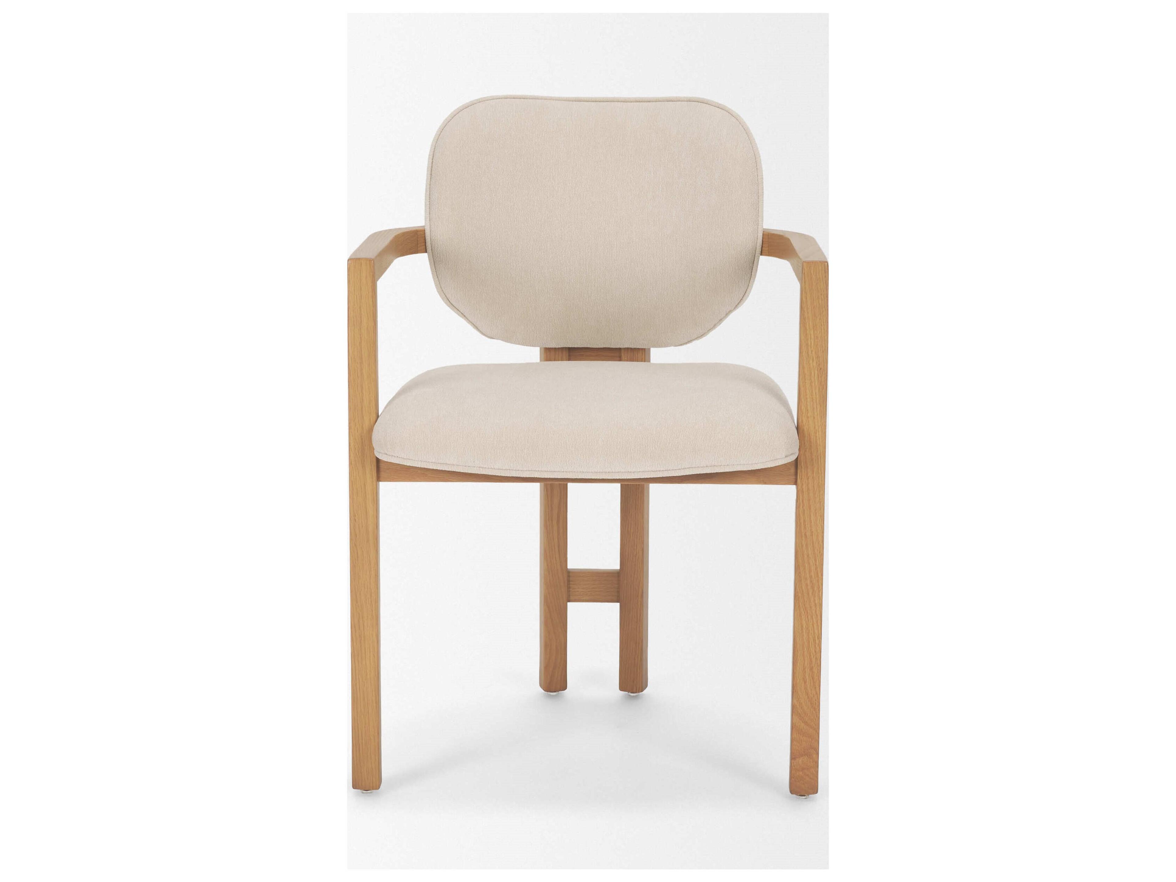Mercana Carlisle Curved Back Cream Chenille Tripod Frame Dining Armchair