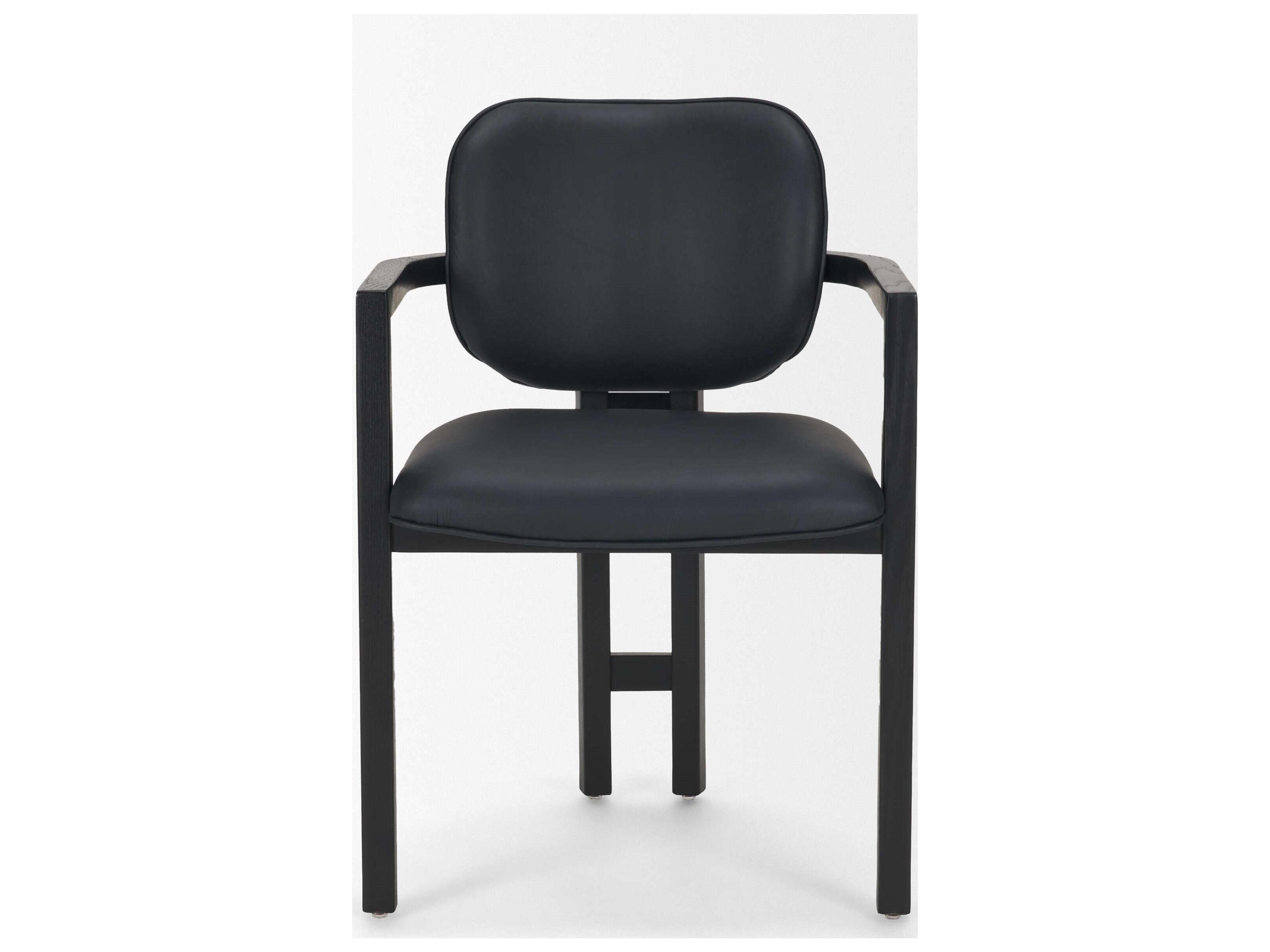 Mercana Carlisle Curved Back Black Leather Tripod Frame Dining Armchair