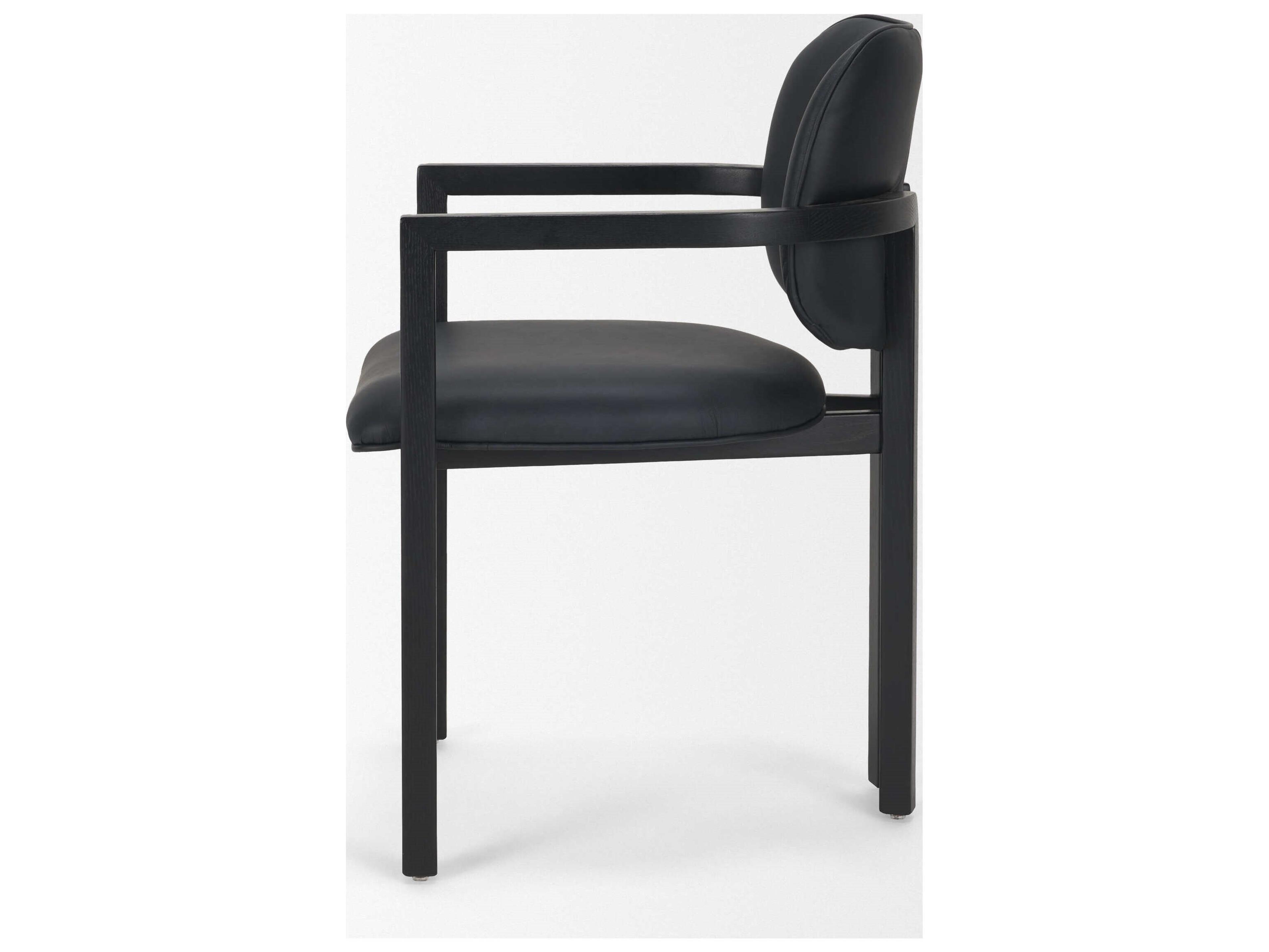 Mercana Carlisle Curved Back Black Leather Tripod Frame Dining Armchair