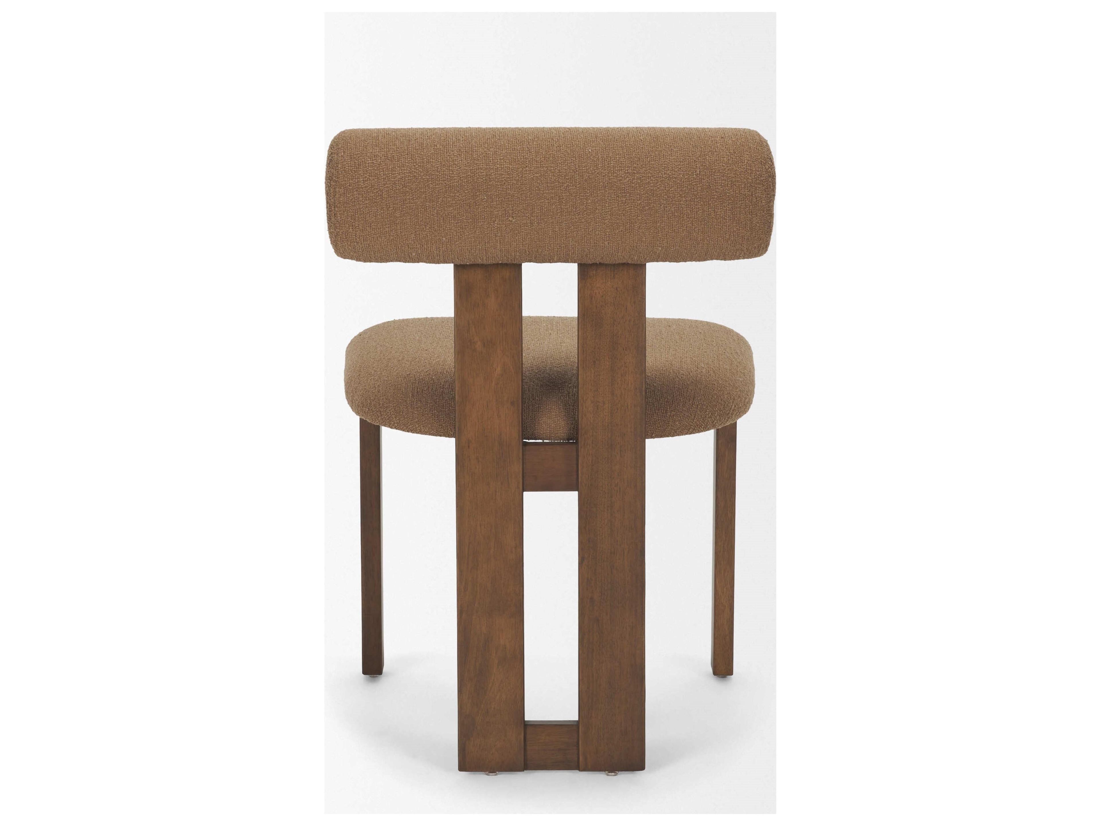 Mercana Tribeca Curve Open Back Mocha Fabric Tripod Frame Dining Chair