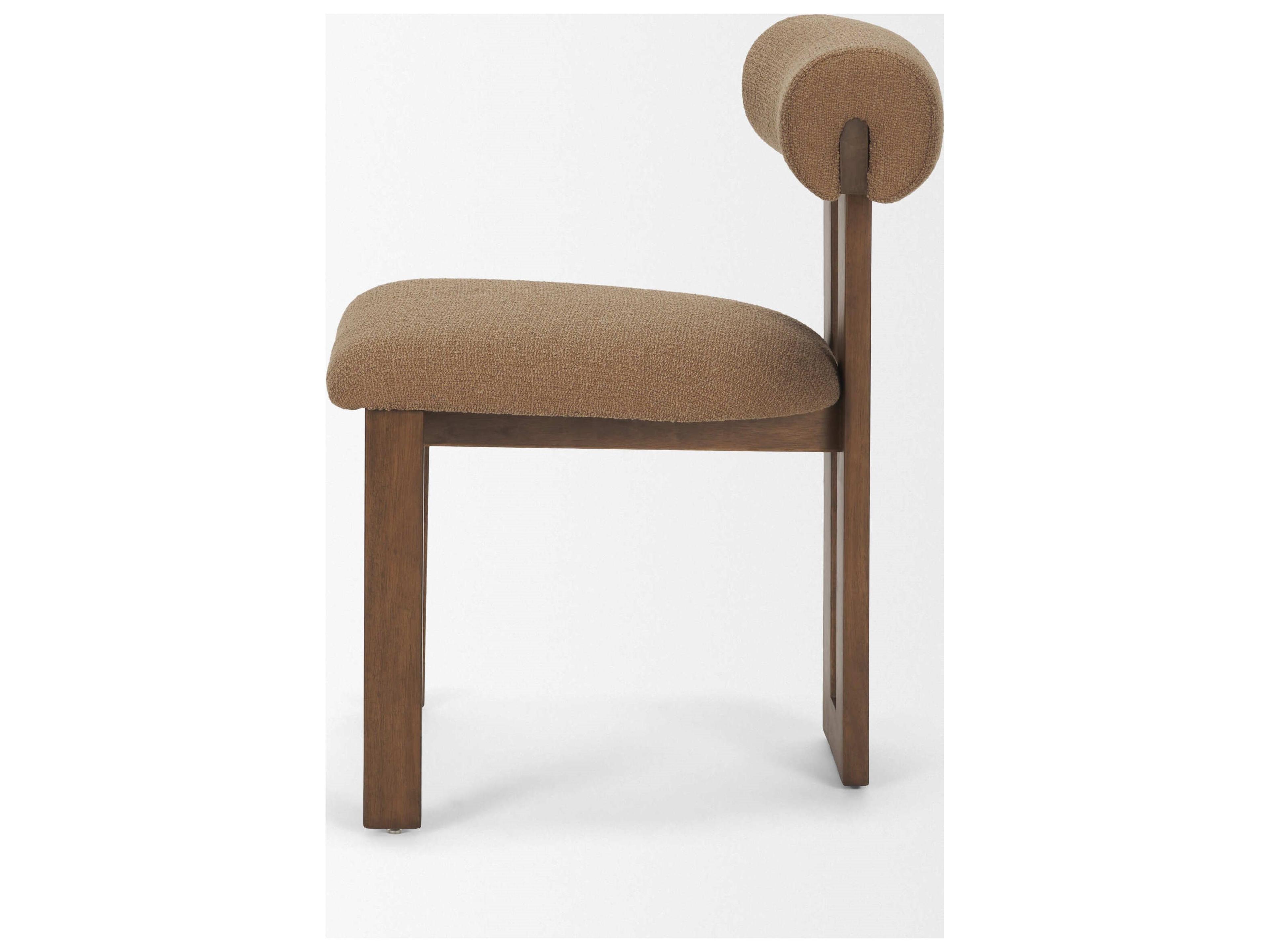 Mercana Tribeca Curve Open Back Mocha Fabric Tripod Frame Dining Chair