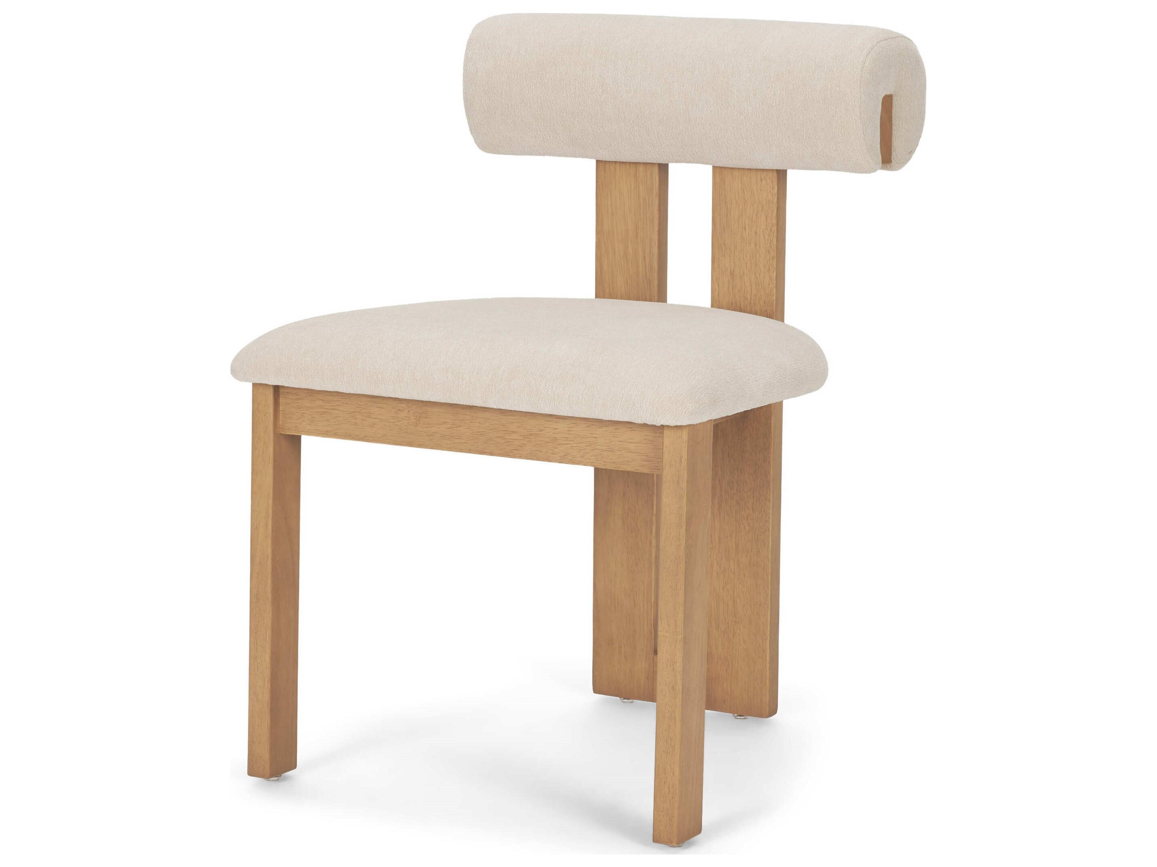 Tribeca Curve Open Back Cream Chenille Tripod Frame Dining Chair