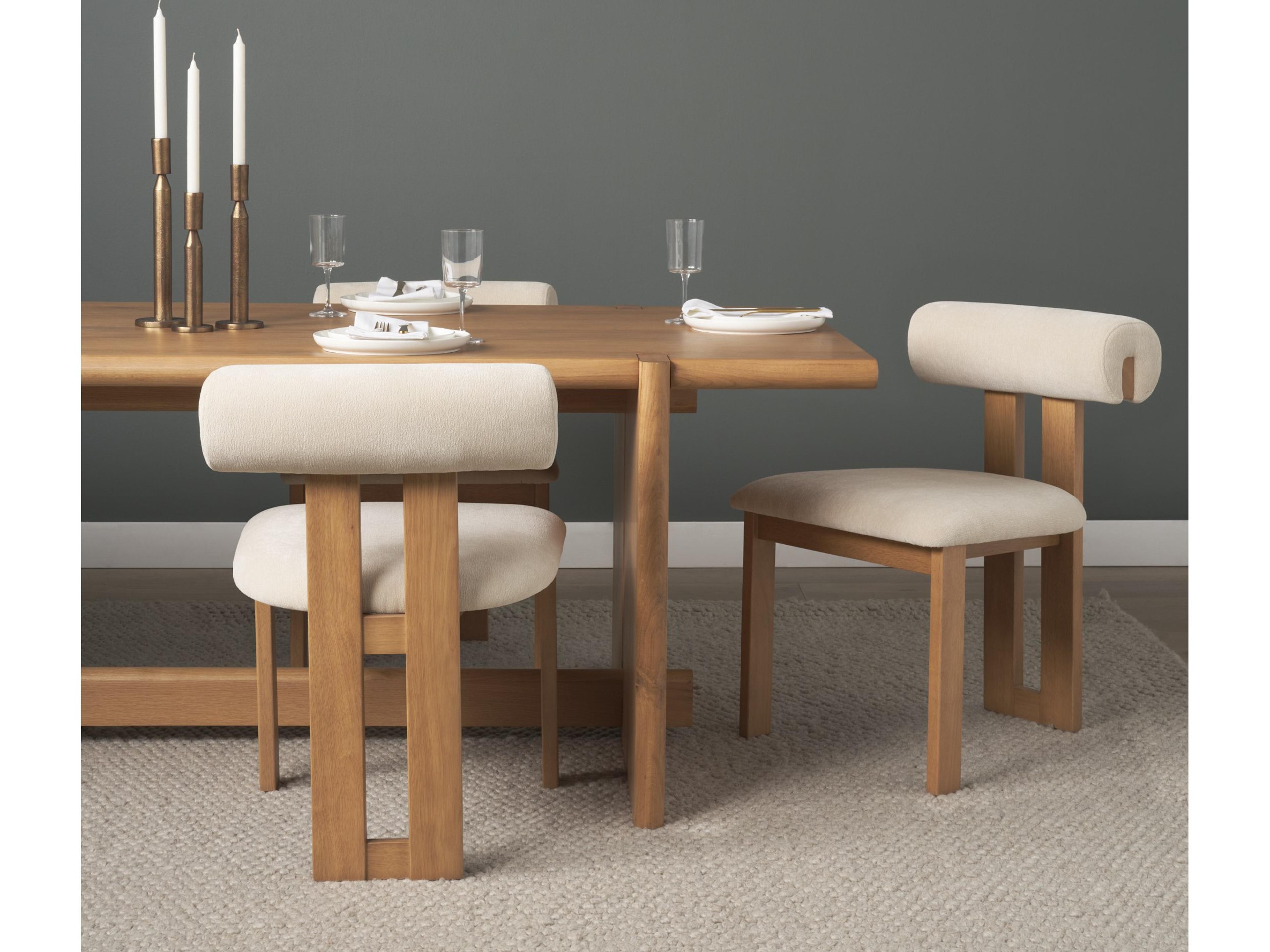 Mercana Tribeca Curve Open Back Cream Chenille Tripod Frame Dining Chair