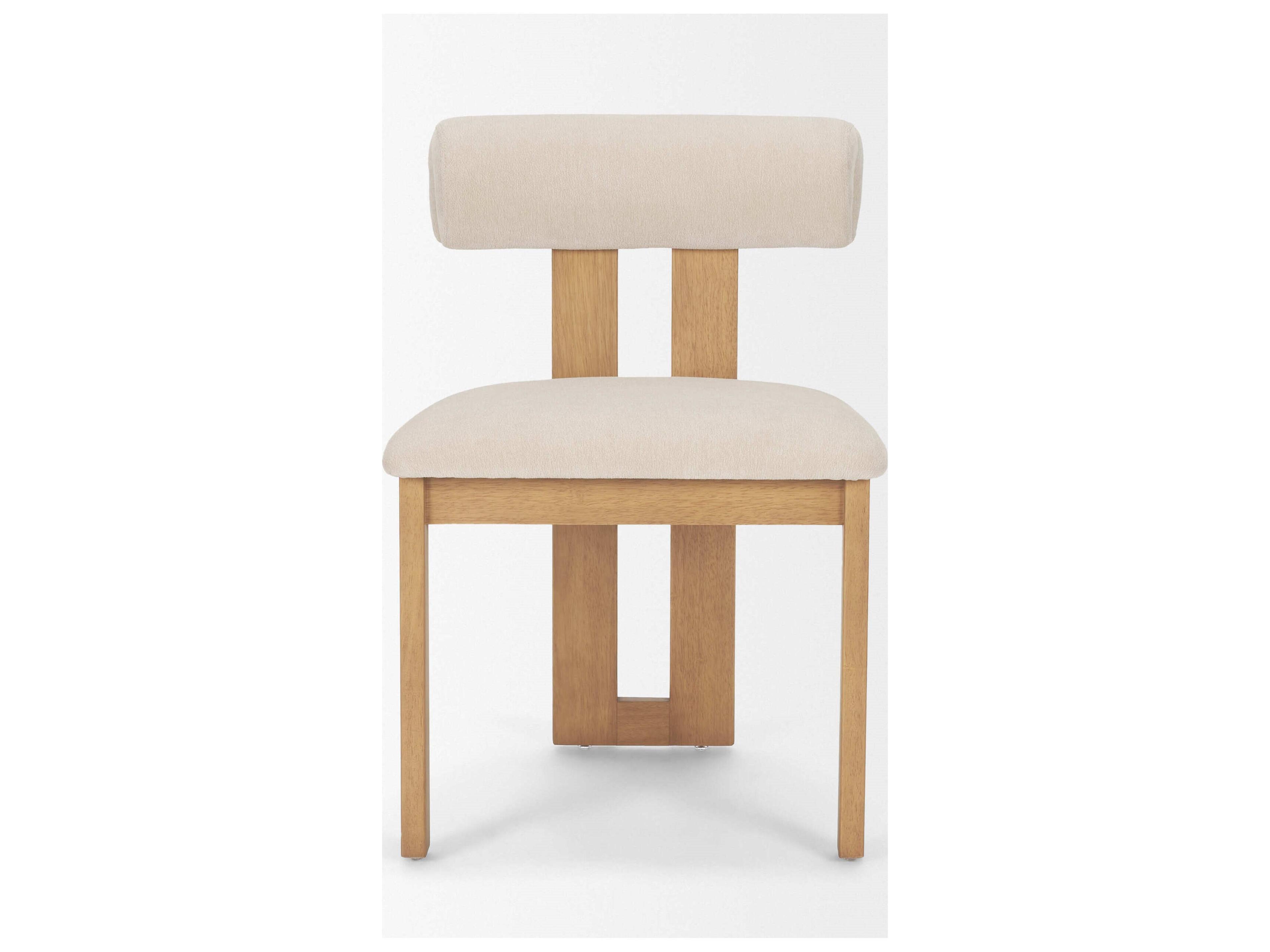 Mercana Tribeca Curve Open Back Cream Chenille Tripod Frame Dining Chair