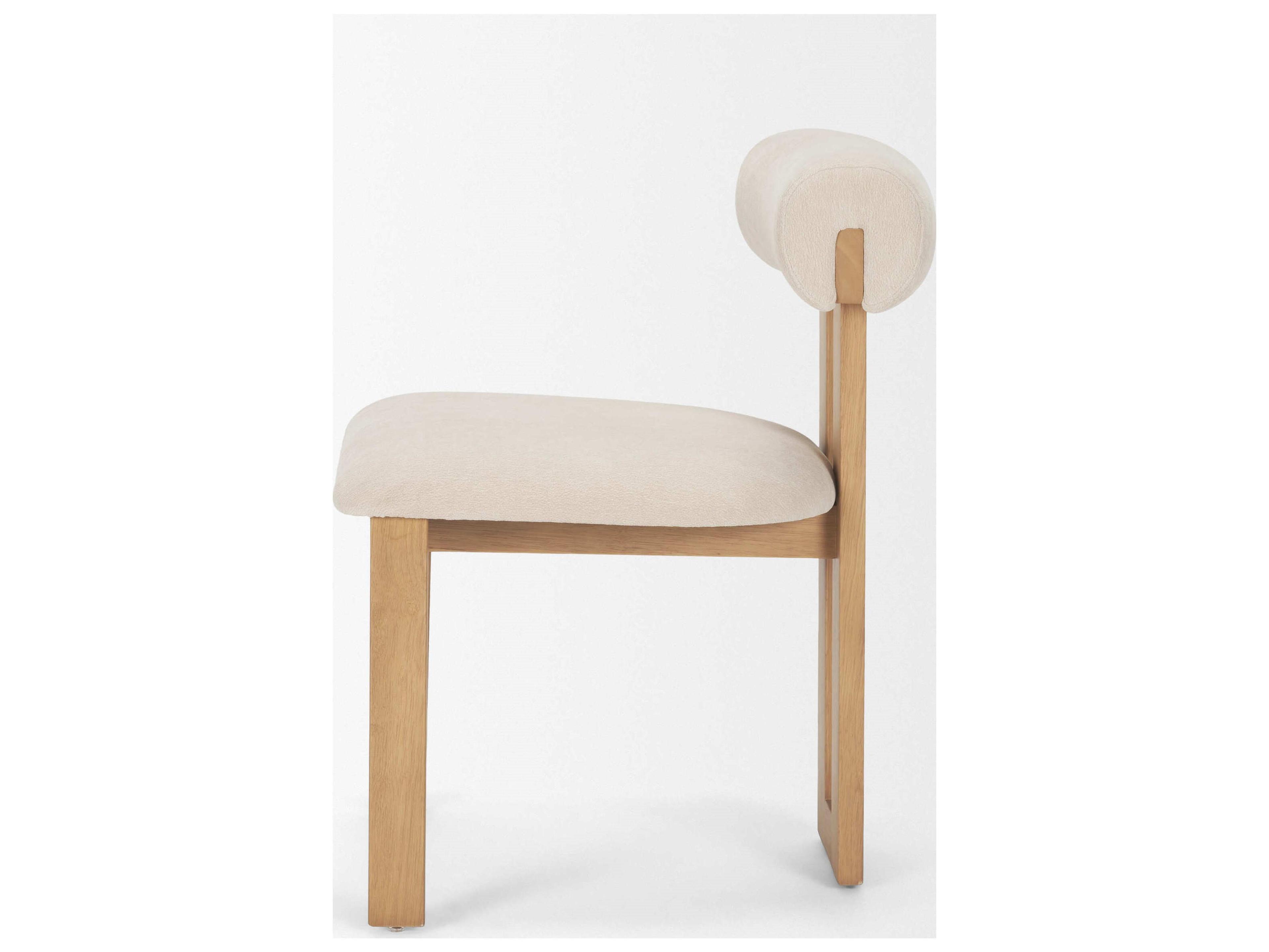 Mercana Tribeca Curve Open Back Cream Chenille Tripod Frame Dining Chair