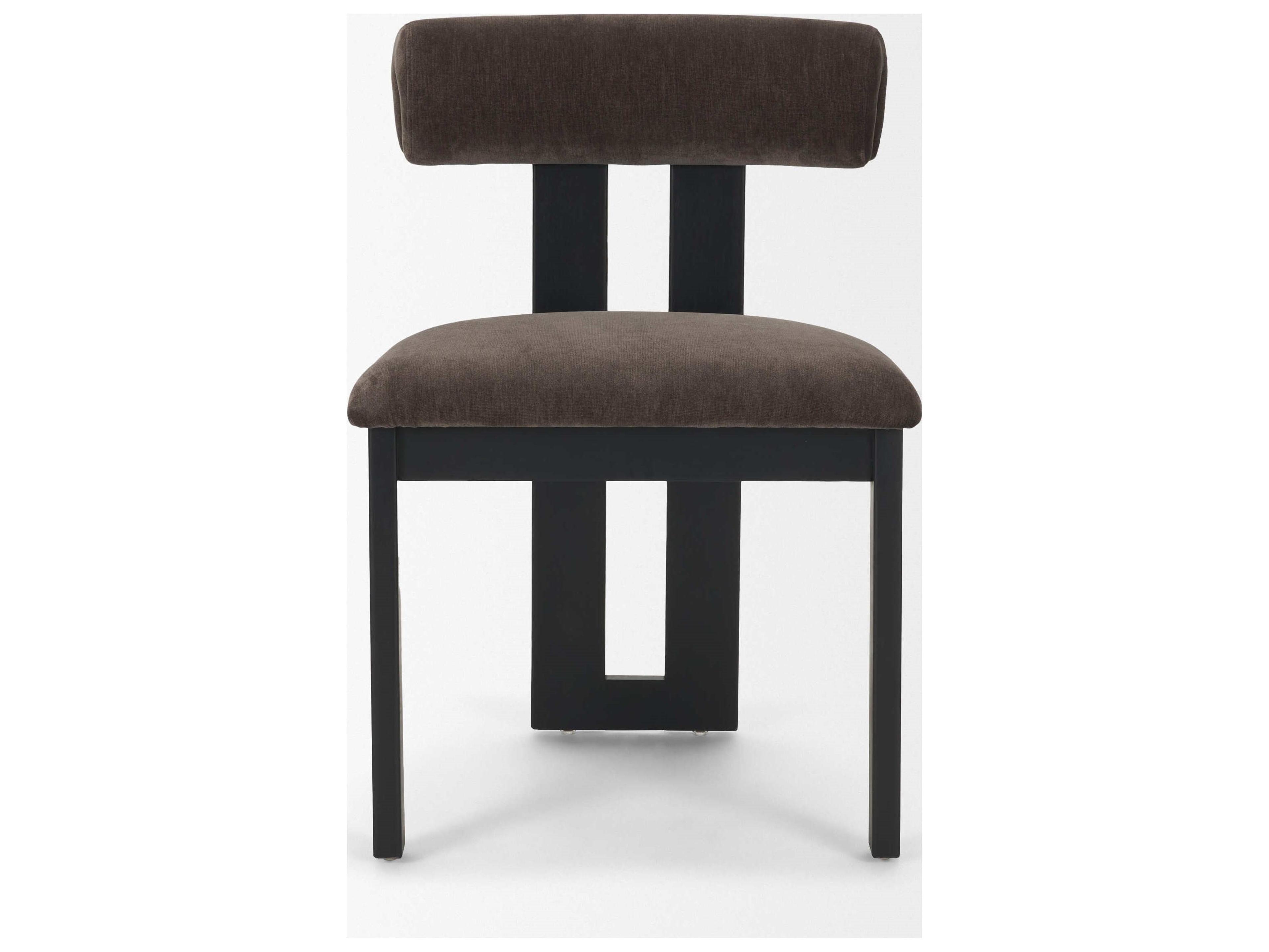 Mercana Tribeca Curve Open Back Charcoal Chenille Tripod Frame Dining Chair