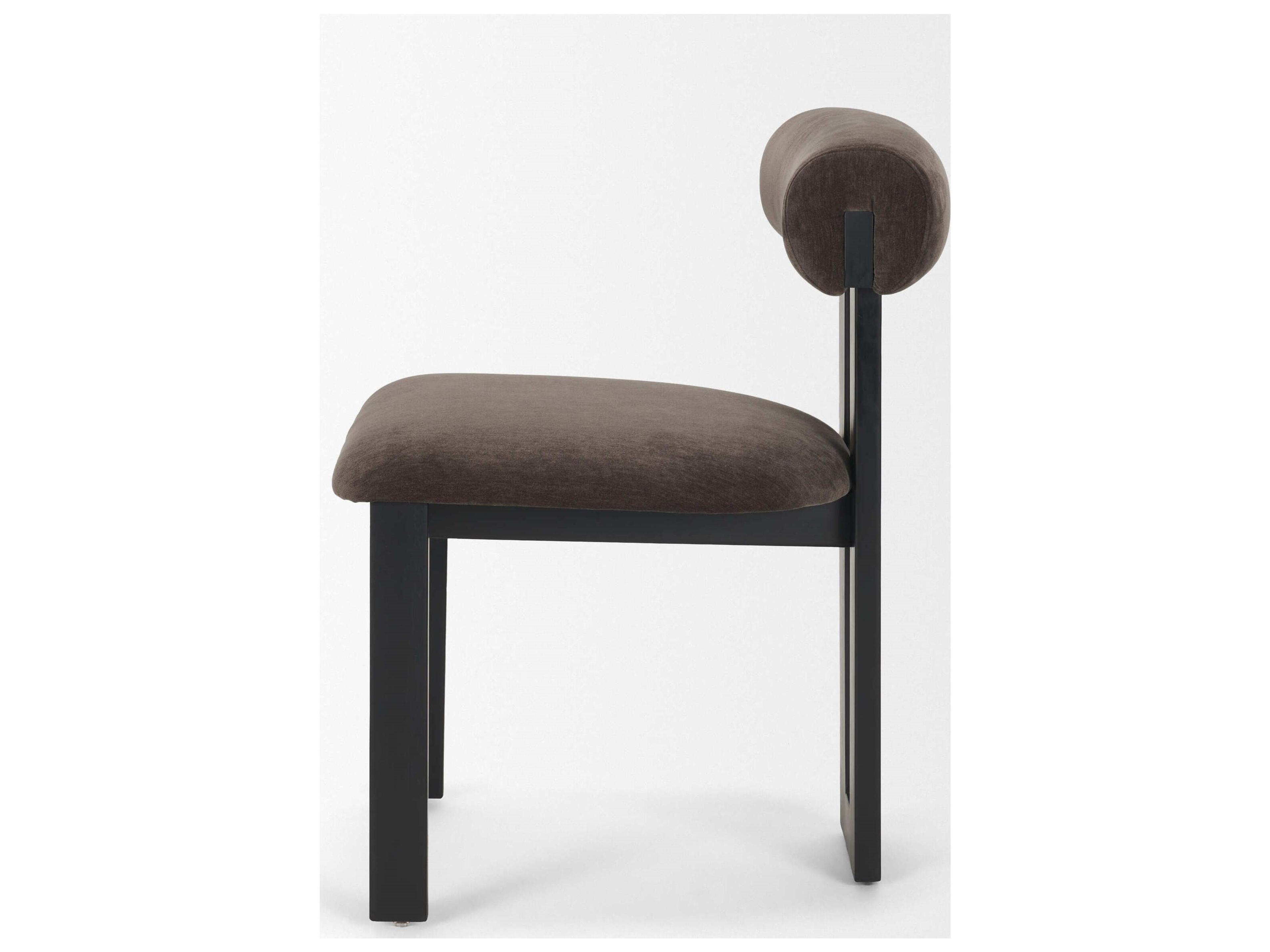 Mercana Tribeca Curve Open Back Charcoal Chenille Tripod Frame Dining Chair