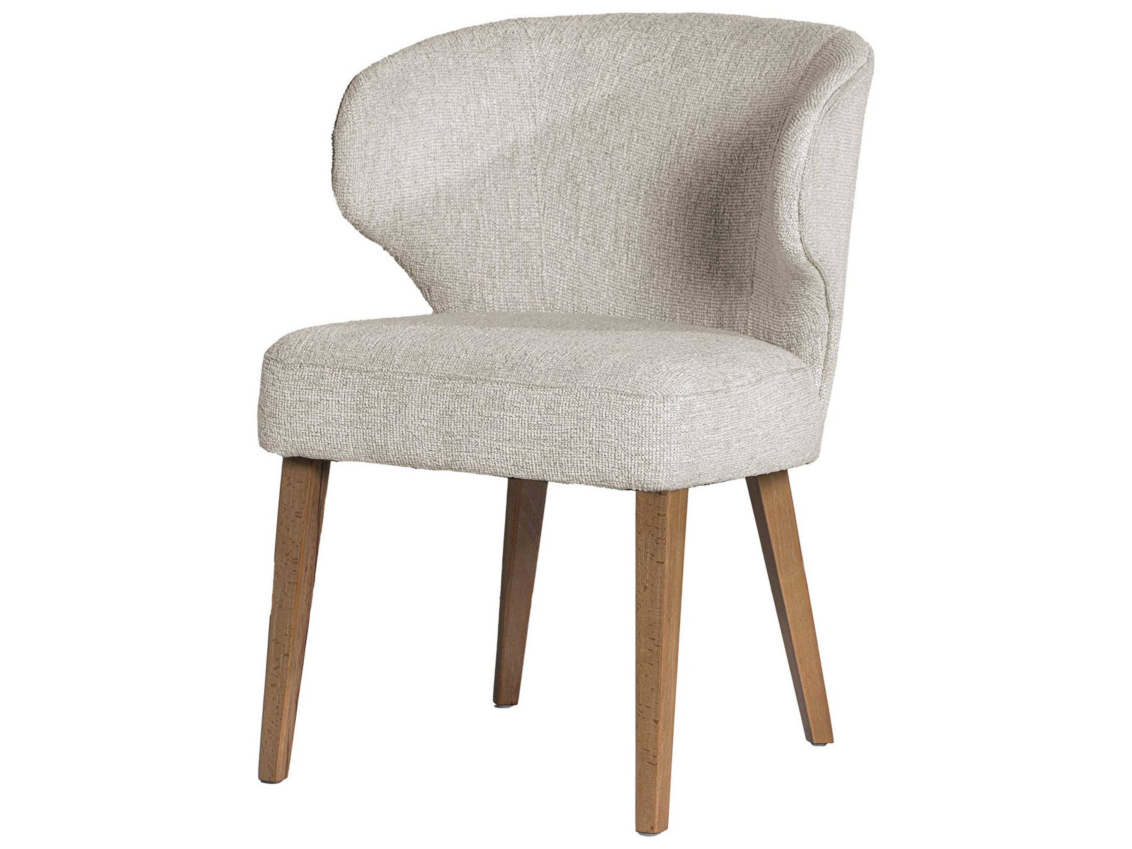 Niles 22.5L x 24.5W x 32H Cream Fabric Seat W/ Med Brown Wooden Legs Wingback Dining Chair (G520-4A)