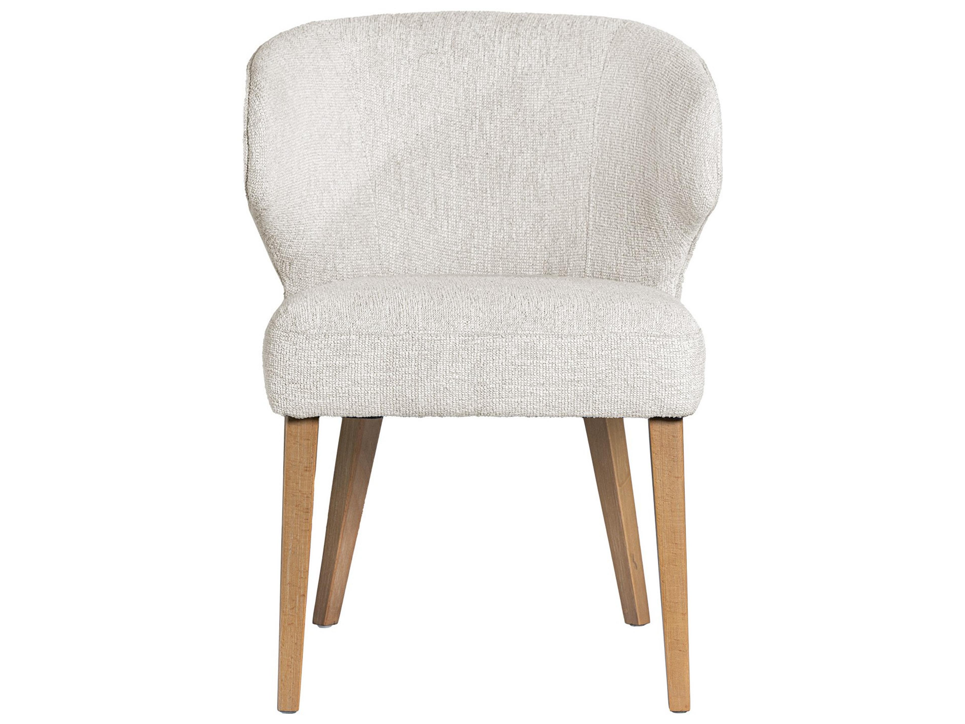 Mercana Niles 22.5L x 24.5W x 32H Cream Fabric Seat W/ Med Brown Wooden Legs Wingback Dining Chair (G520-4A)