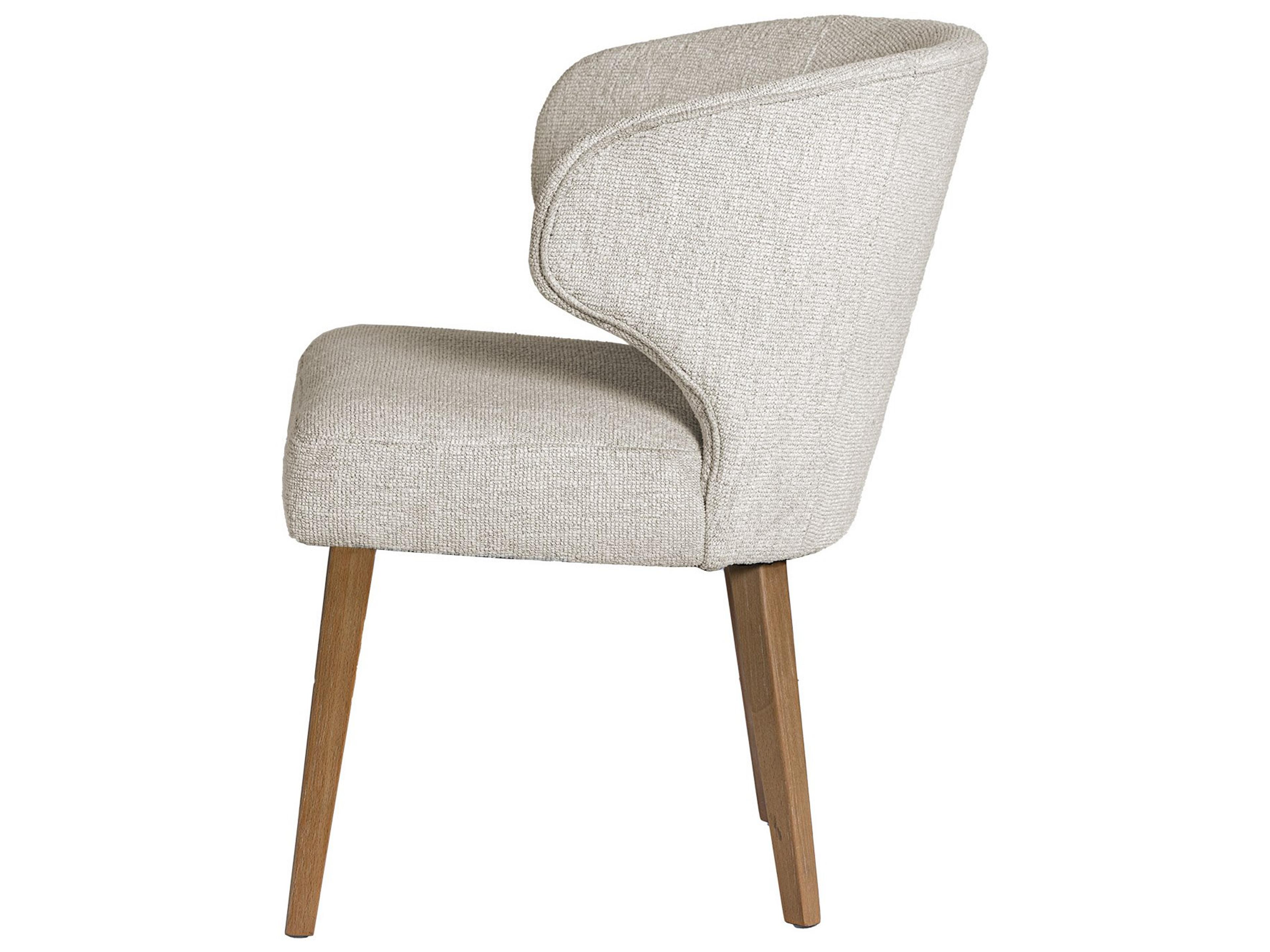 Mercana Niles 22.5L x 24.5W x 32H Cream Fabric Seat W/ Med Brown Wooden Legs Wingback Dining Chair (G520-4A)