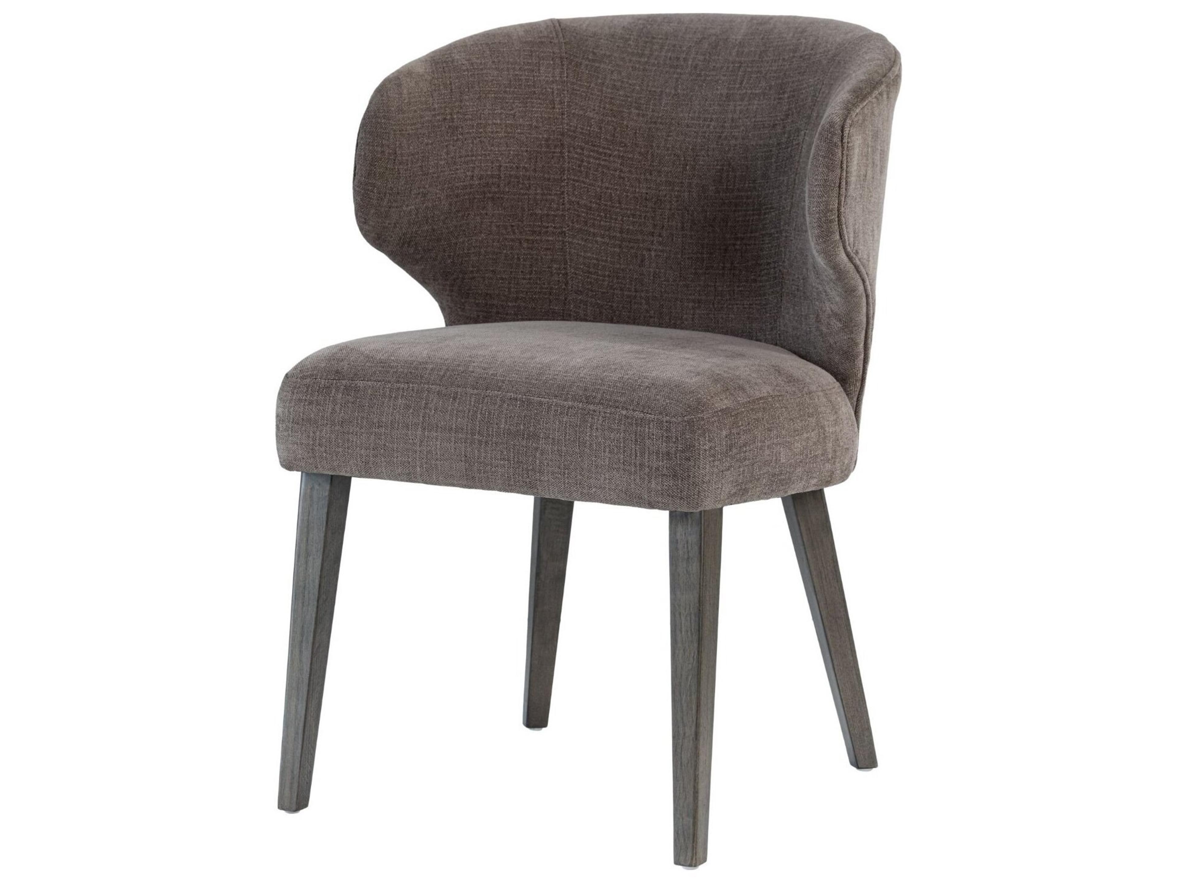 Niles Brown Fabric W/ Dark Brown Wooden Legs Wingback Dining Chair