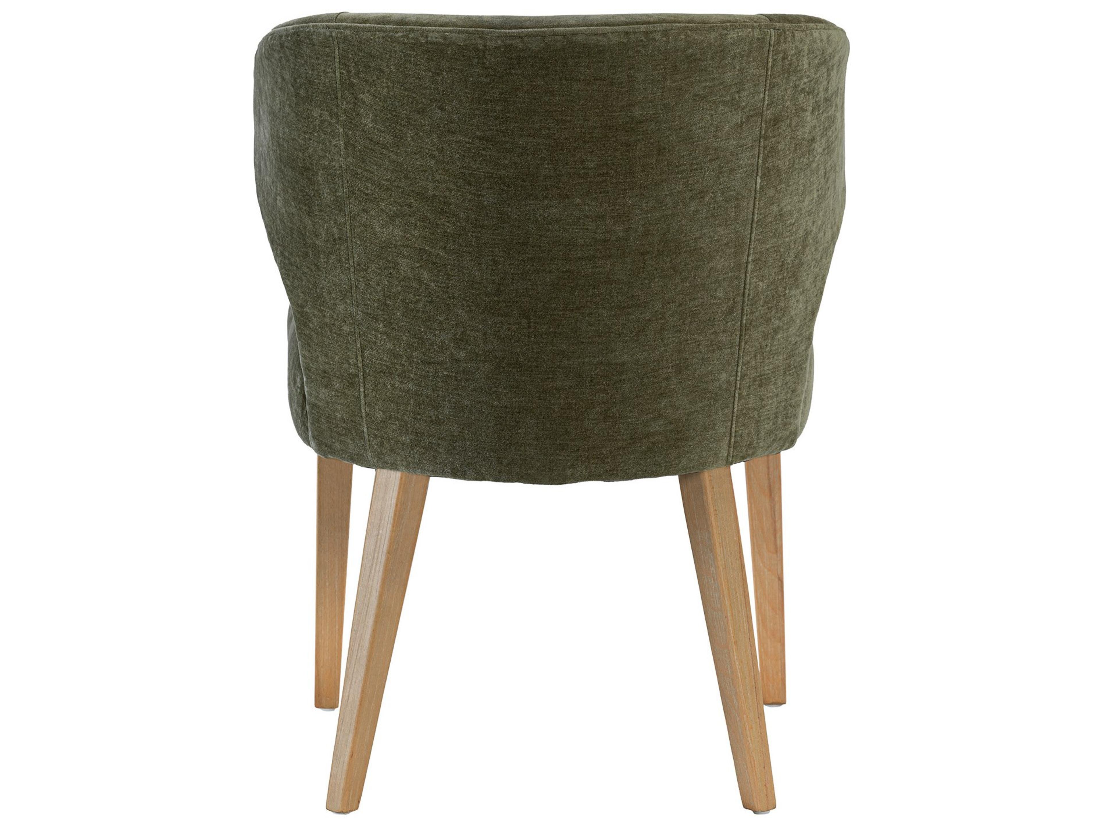 Mercana Niles 22.5L x 24.5W x 32H Moss Olive Fabric Seat W/ Mid Brown Wooden Legs Wingback Dining Chair