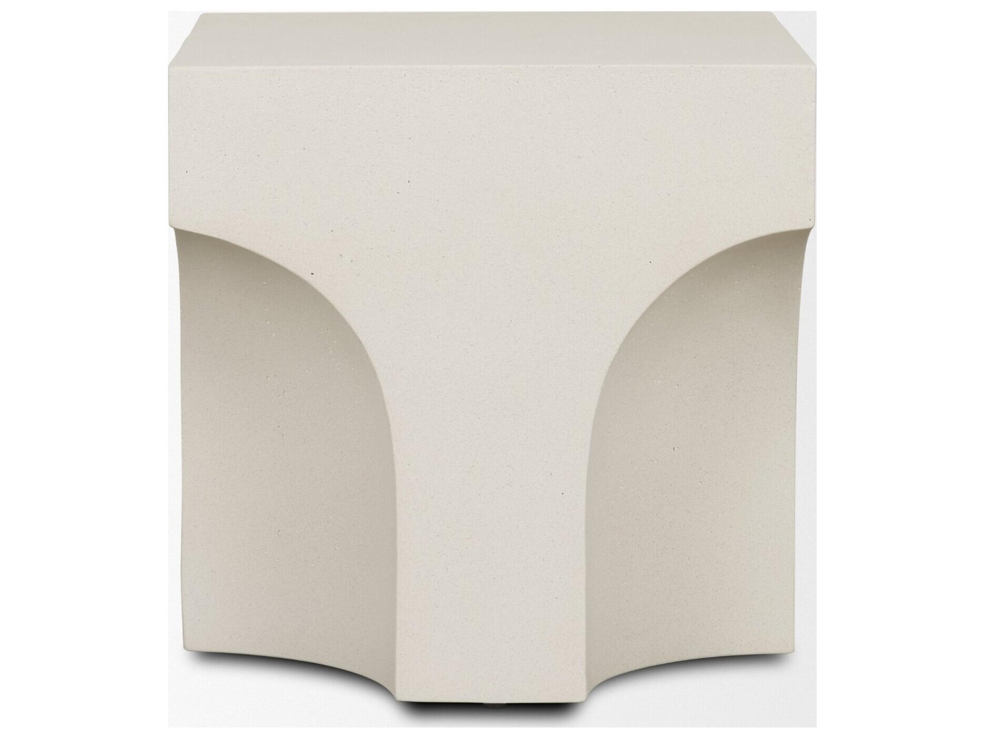 Mercana Bunda Square Sculptural Stone Finish Accent Table