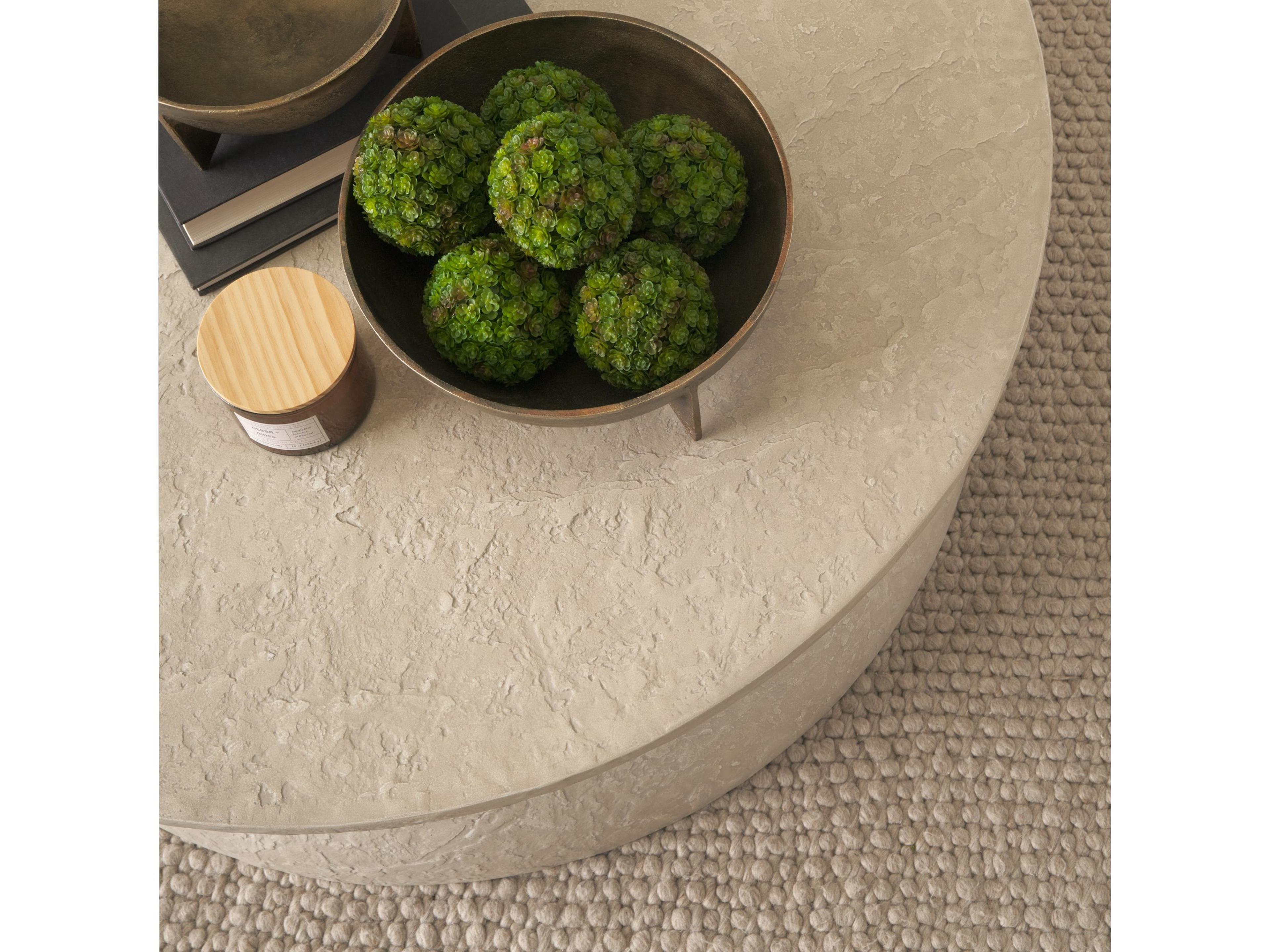 Mercana Mesa 48" Round Stone Finish Coffee Table