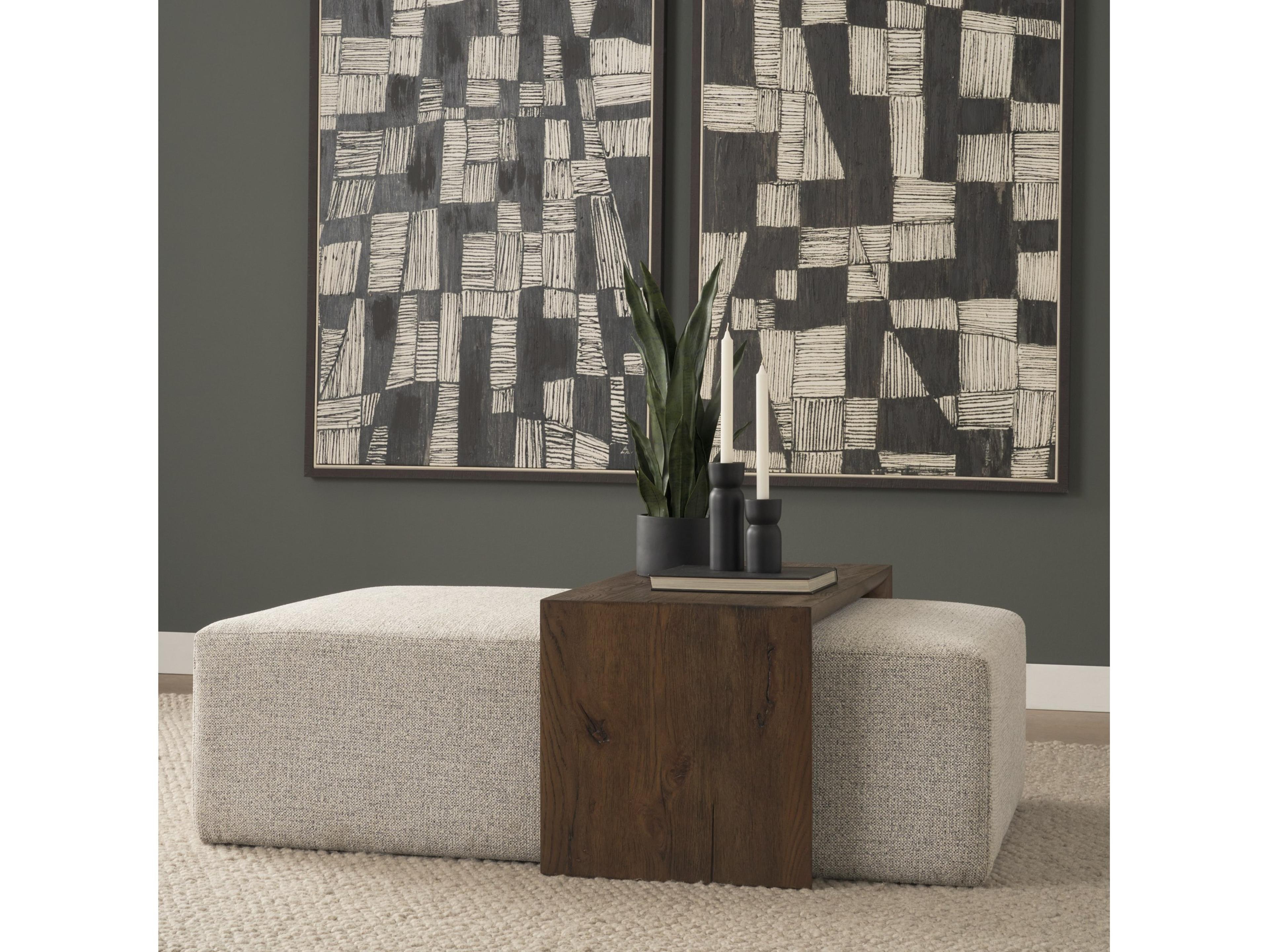 Mercana Trayden Gray Fabric w/ Brown Slider Top Coffee Table 55.0X 37.0X 46.0 (cm)