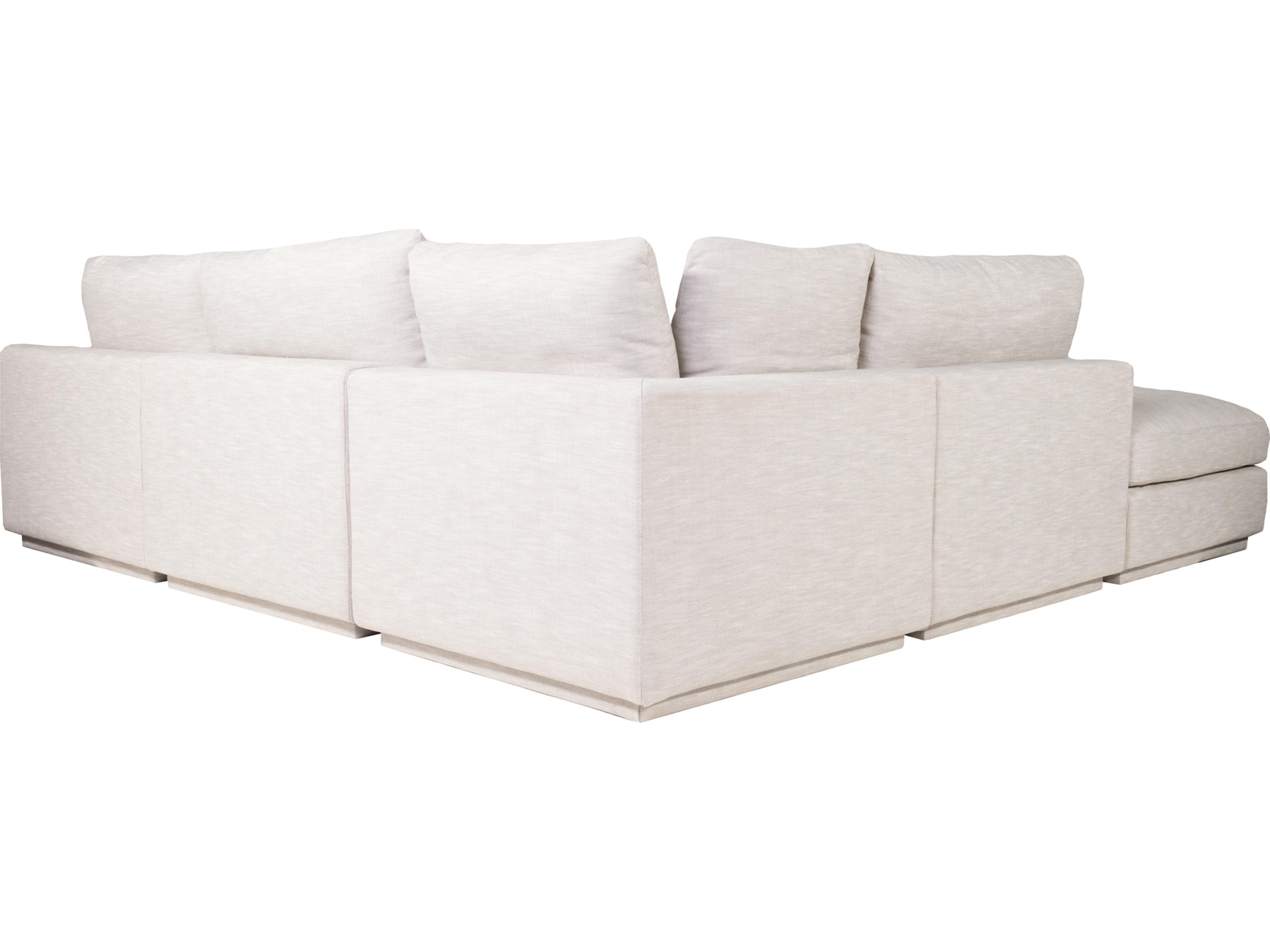 Moe's Home Justin White Upholstered Sectional Sofa