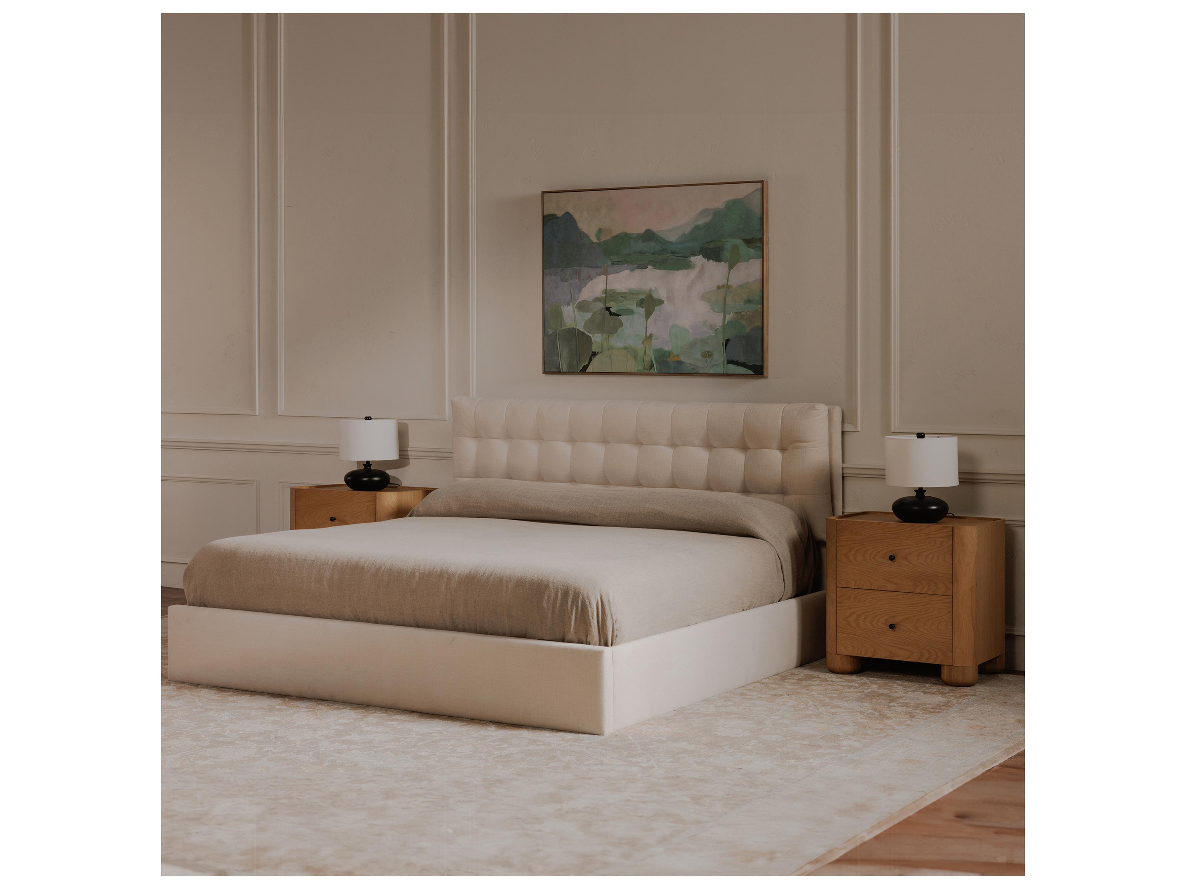 Moe's Home Sebastion White Solid Wood King Panel Bed