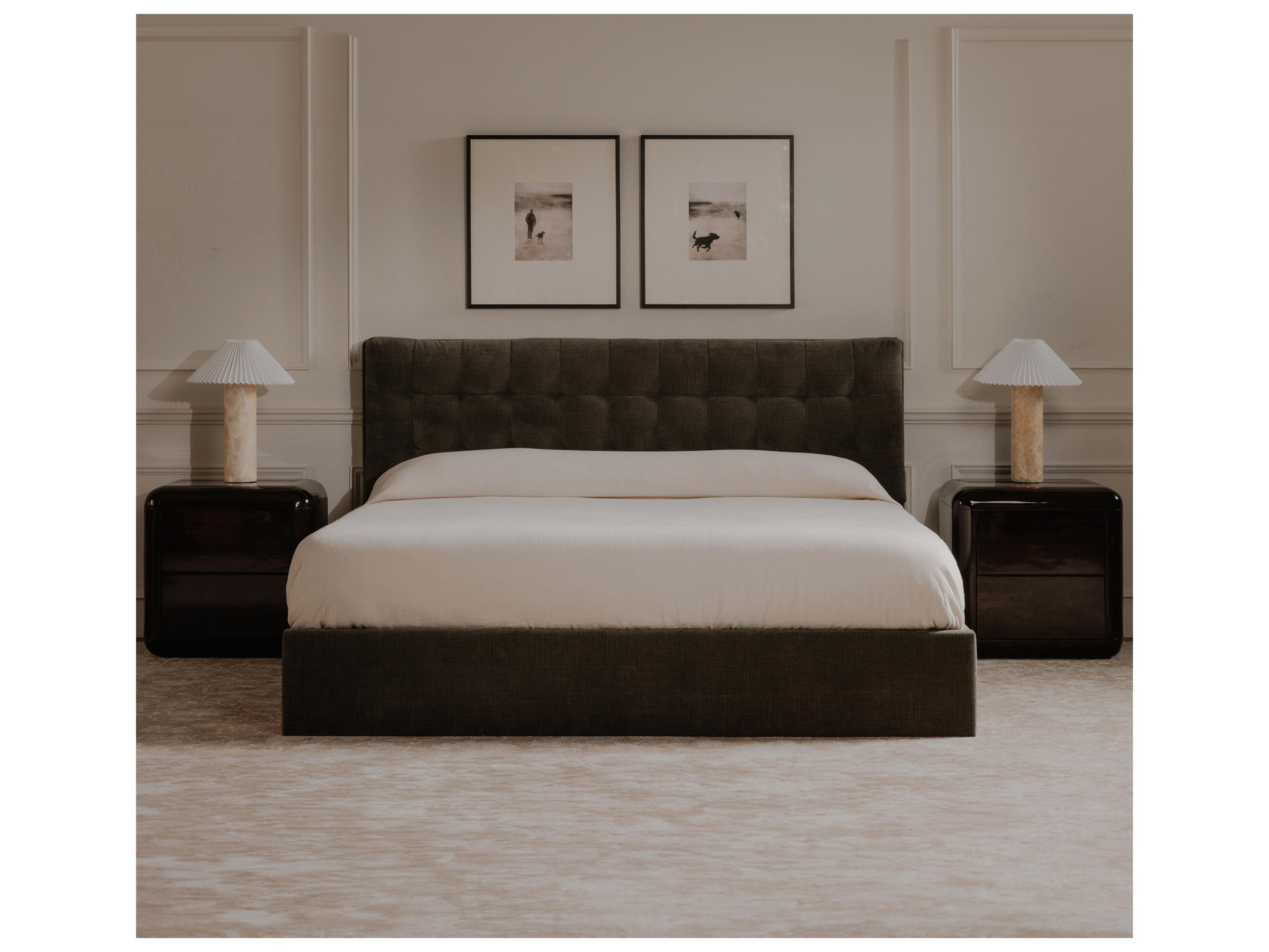 Moe's Home Sebastion Green Solid Wood King Panel Bed