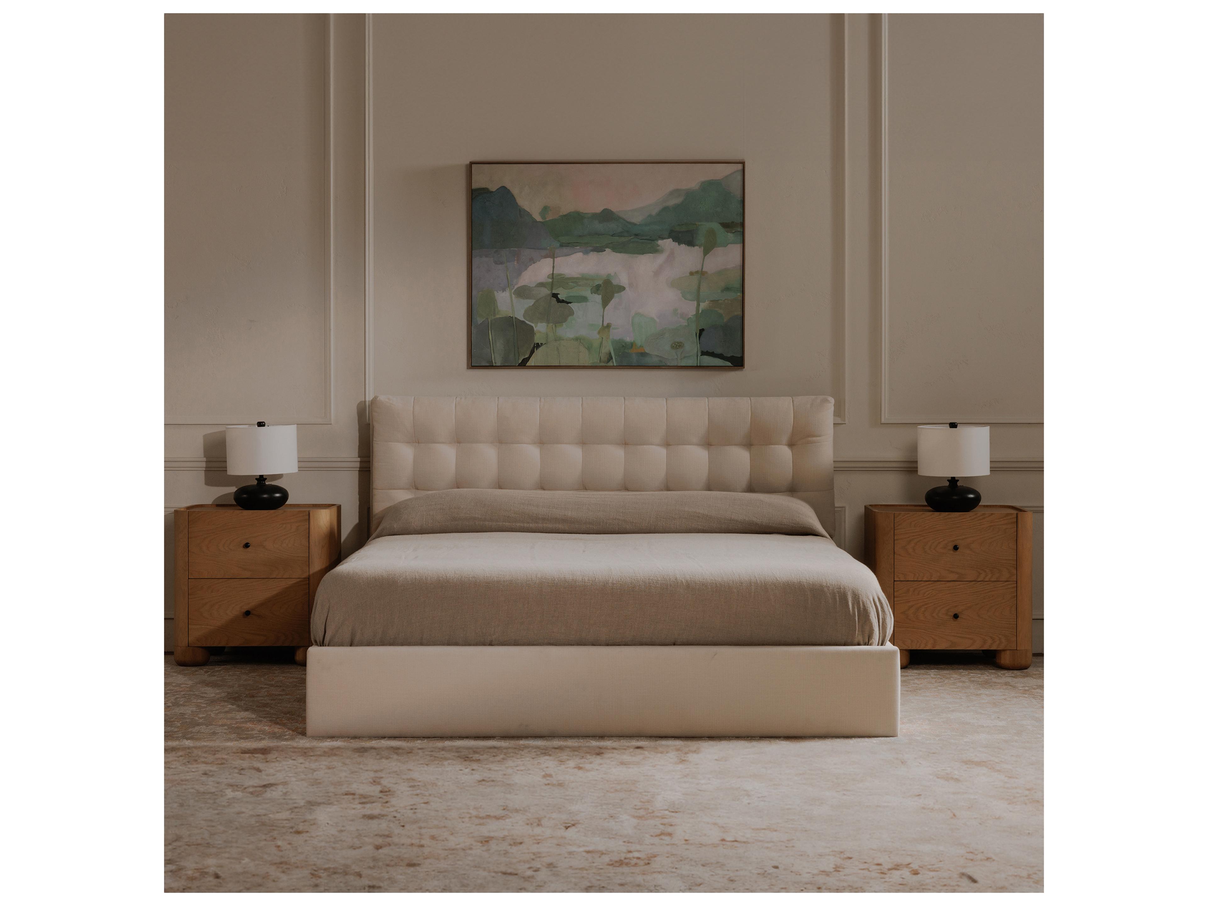 Moe's Home Sebastion White Solid Wood Queen Panel Bed