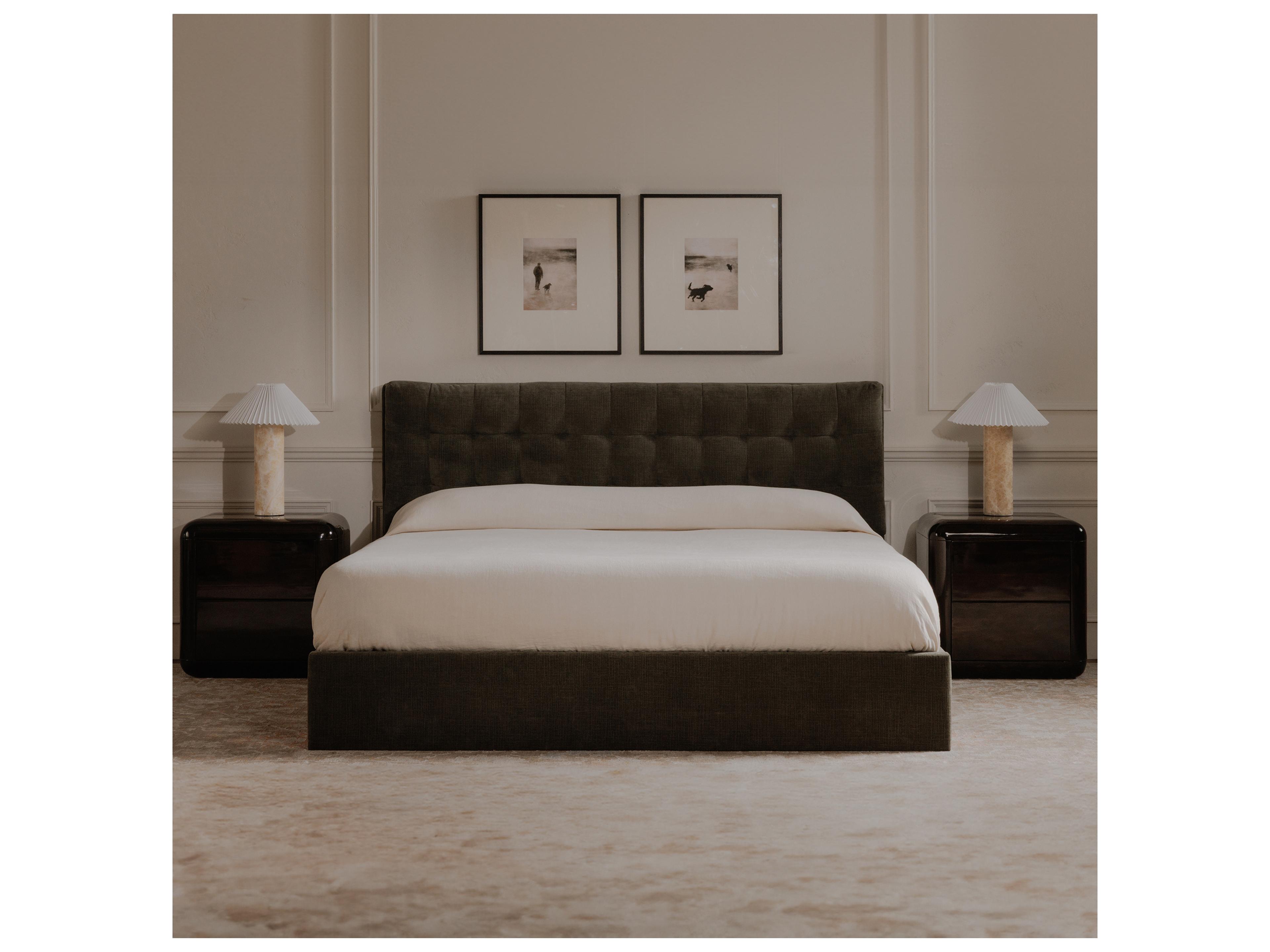 Moe's Home Sebastion Green Solid Wood Queen Panel Bed