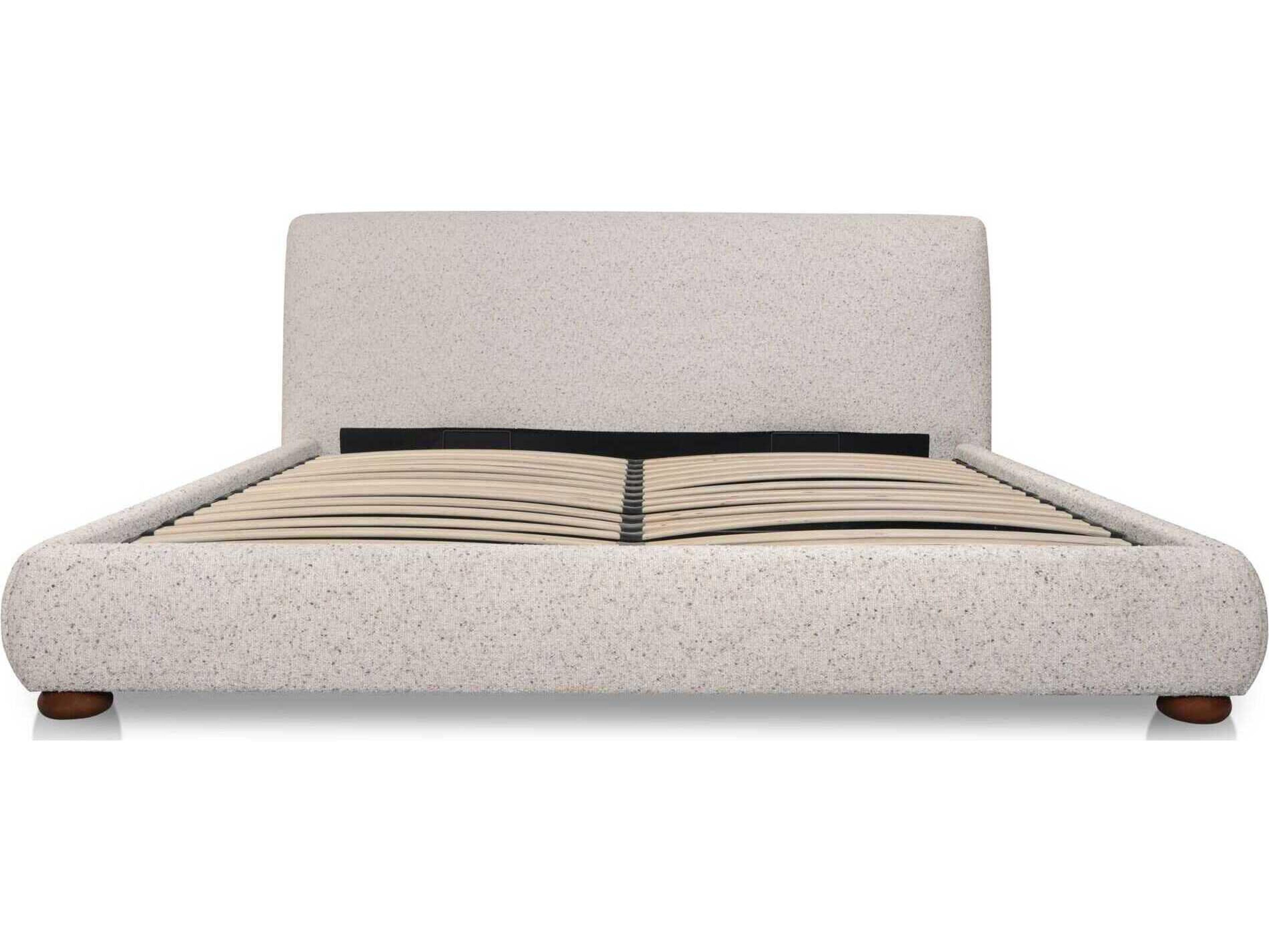 Moe's Home Beau Grey Plywood Upholstered King Platform Bed