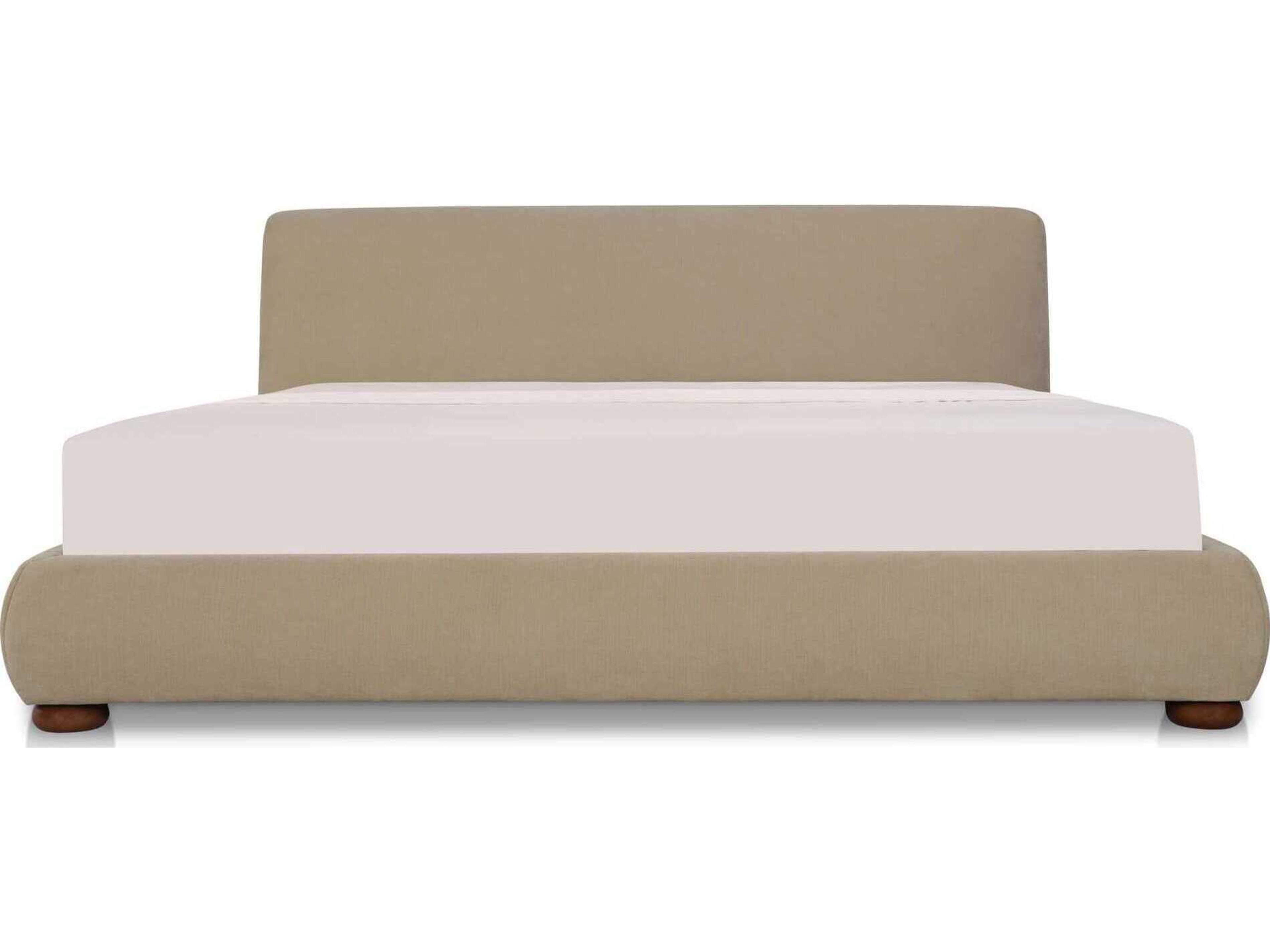 Moe's Home Beau Beige Plywood Upholstered King Platform Bed